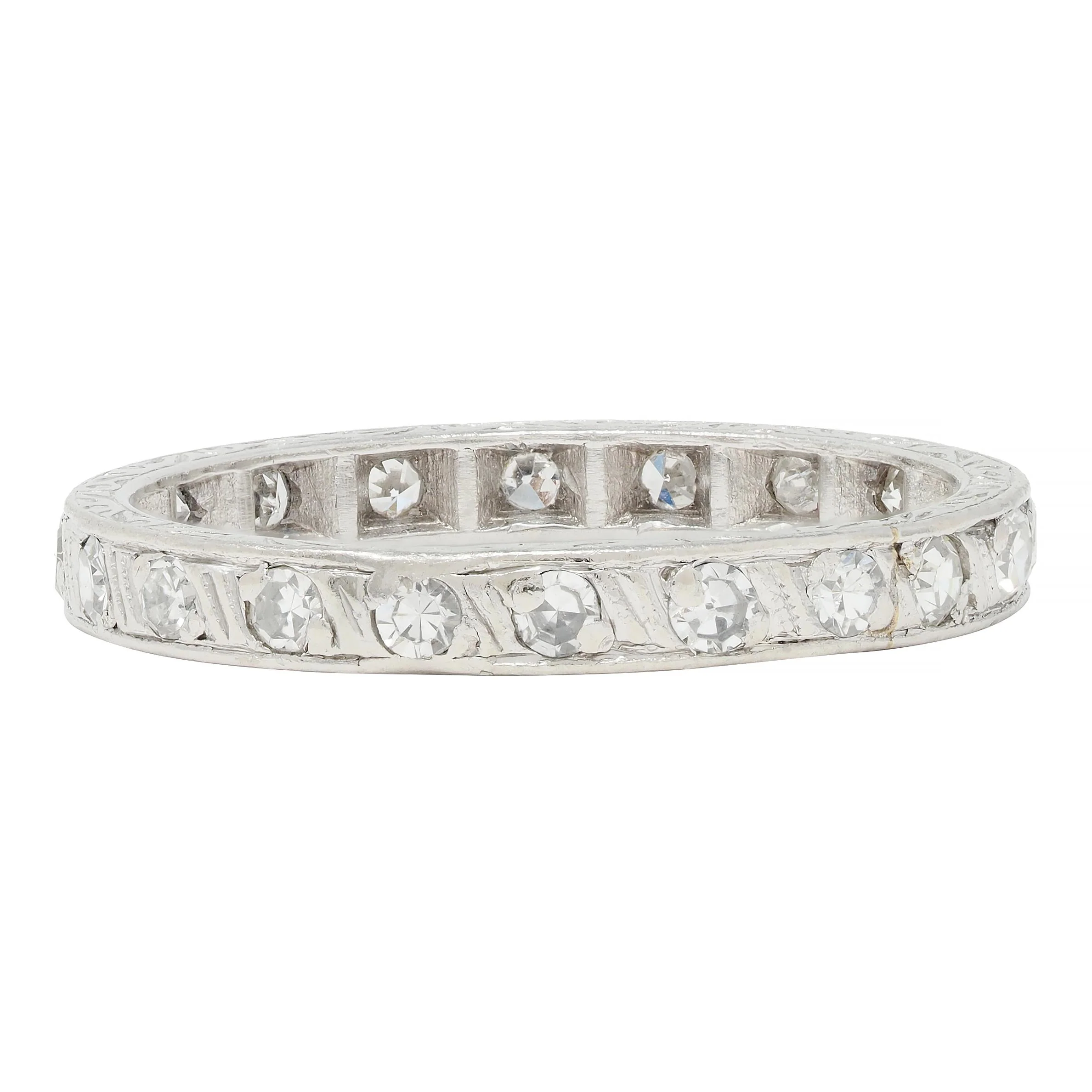Art Deco 0.60 CTW Diamond Platinum Scrolling Band Ring - Image 5