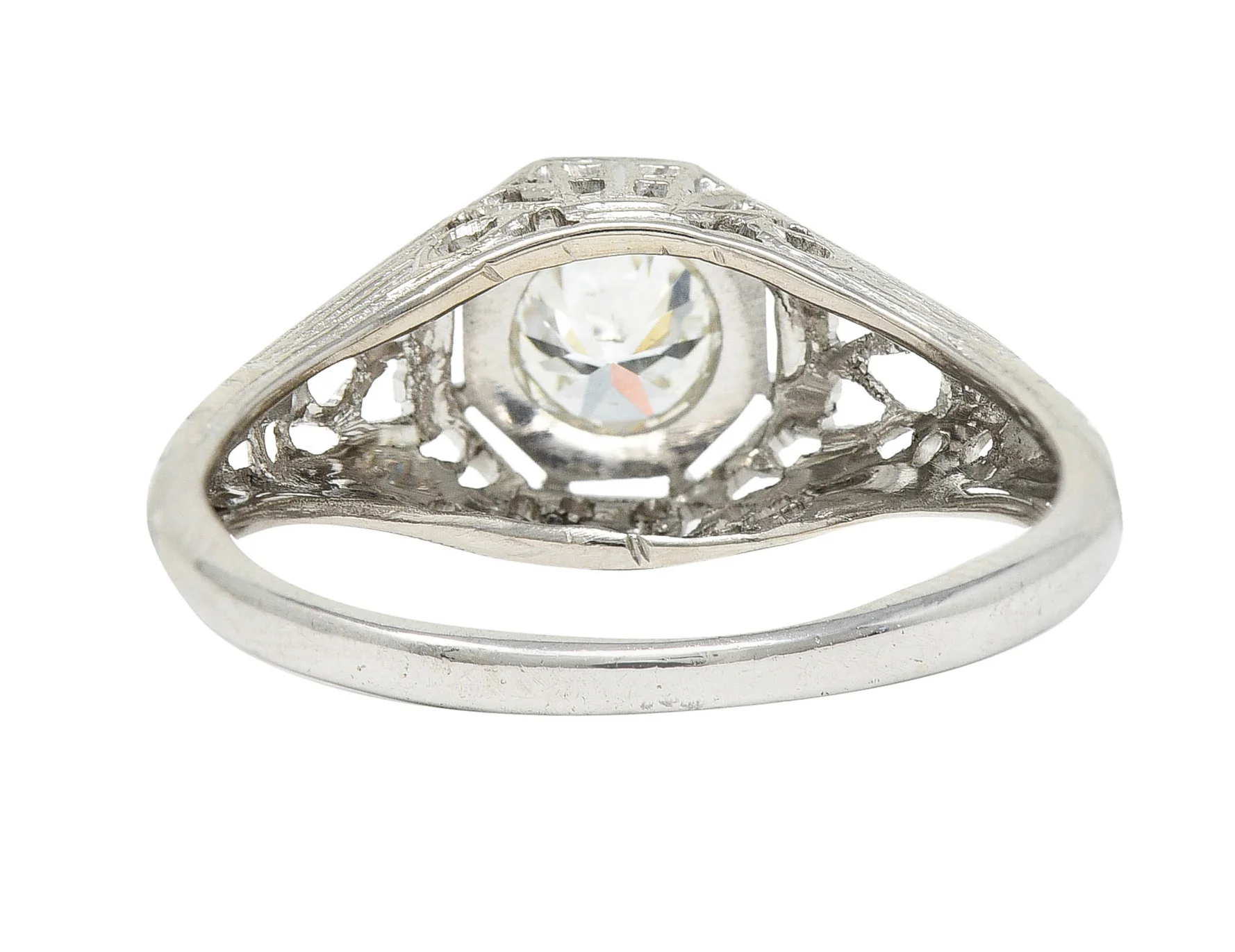 Art Deco 0.61 CTW Diamond 18 Karat White Gold Engagement Ring - Image 4