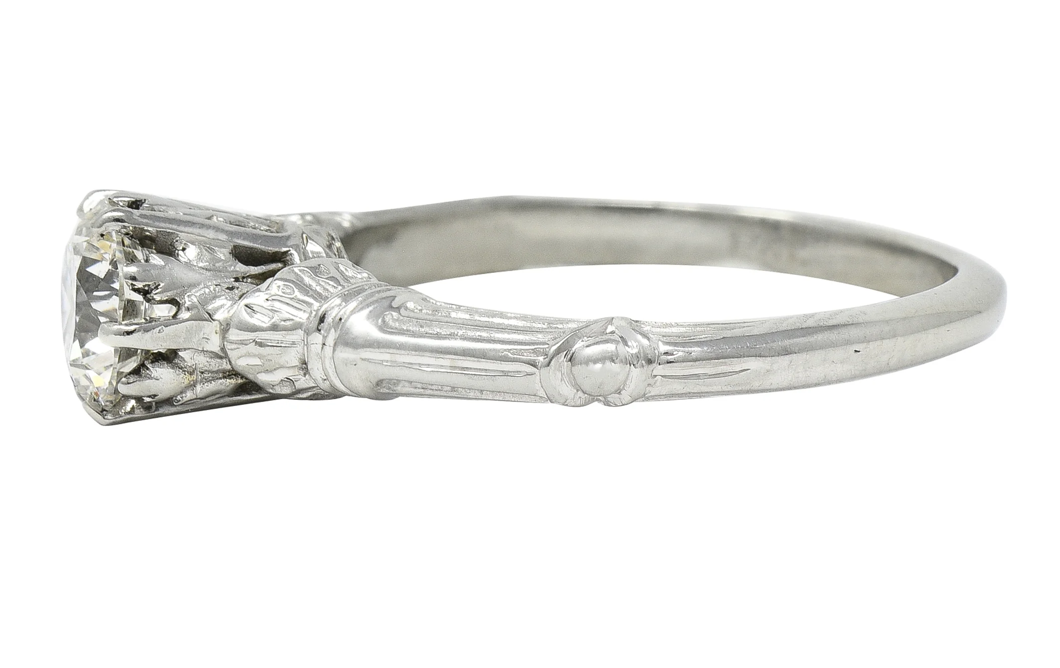 Art Deco 0.63 CTW Old European Diamond 18 Karat Gold Vintage Engagement Ring - Image 6