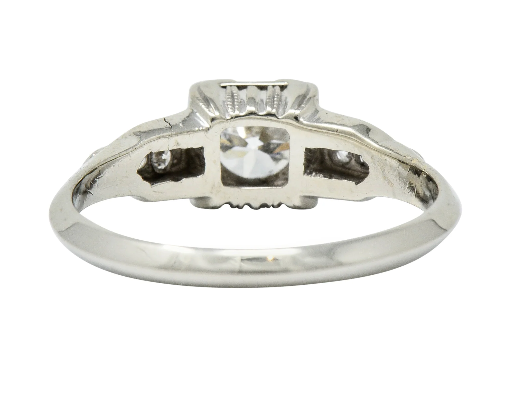 Art Deco 0.67 CTW Diamond 18 Karat Gold Engagement Ring - Image 4