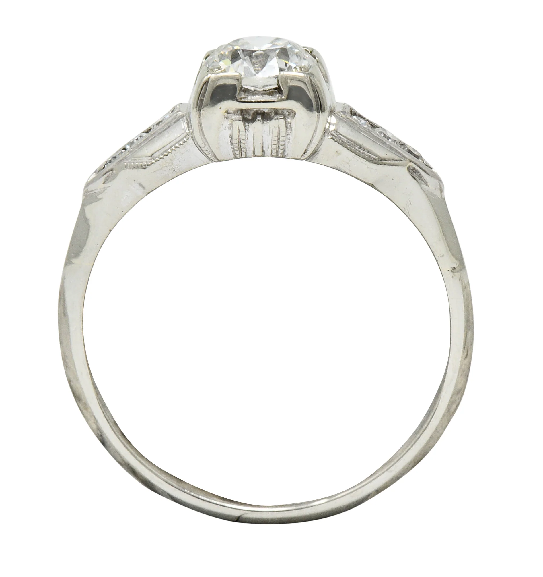 Art Deco 0.67 CTW Diamond 18 Karat Gold Engagement Ring - Image 7