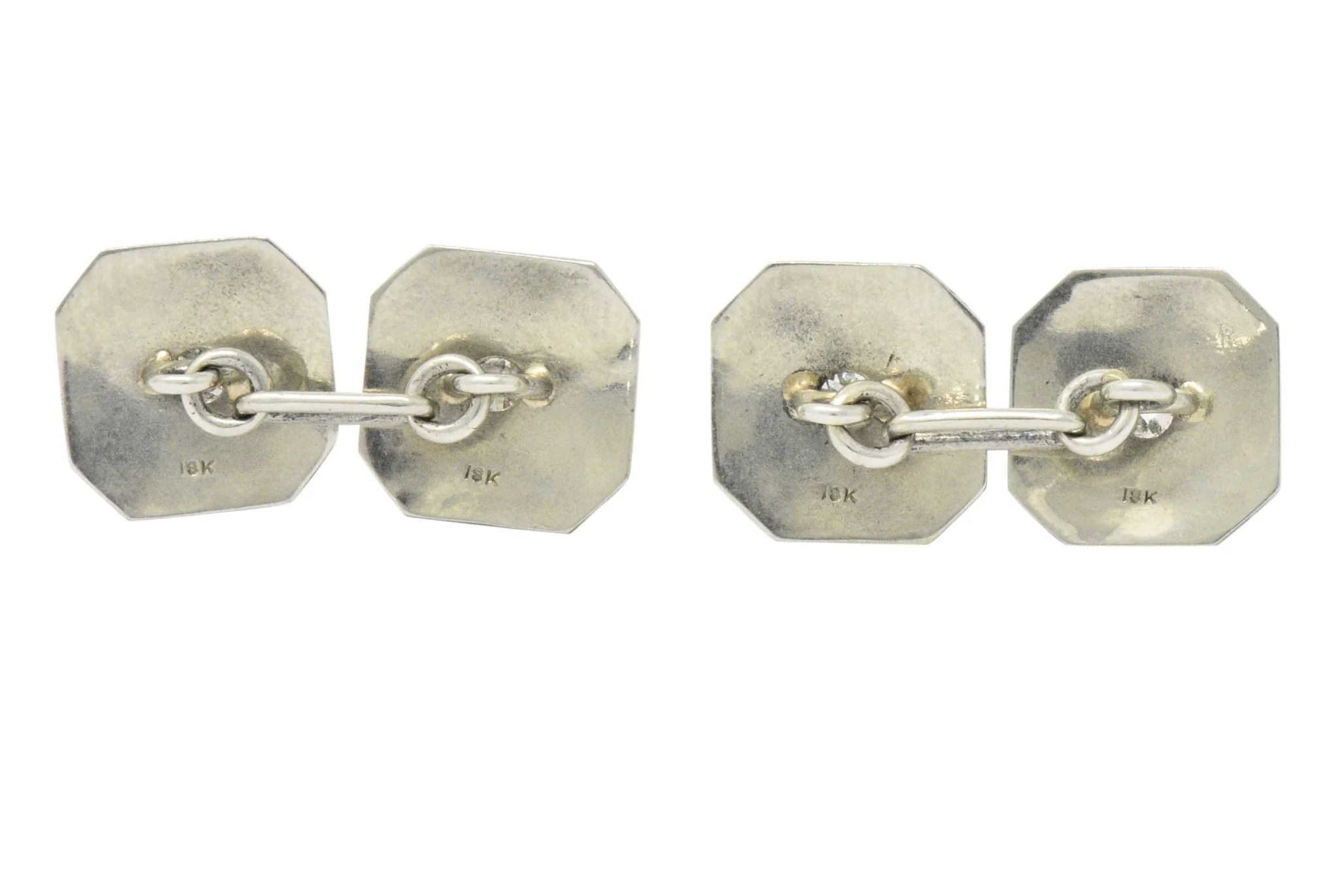 Art Deco 0.72 CTW Diamond 18 Karat White Gold Cufflinks - Image 3