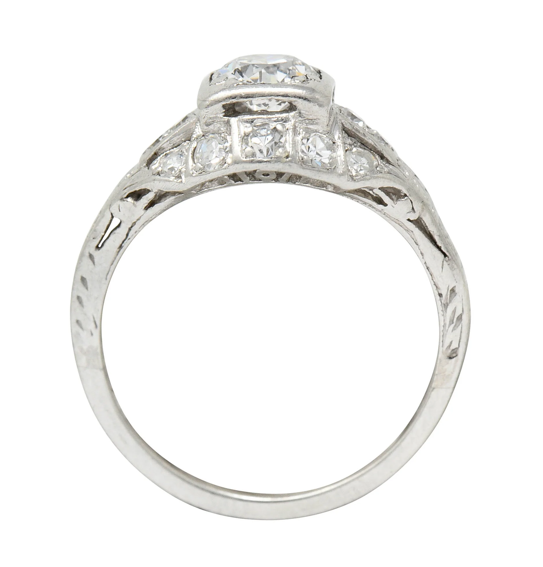 Art Deco 0.75 CTW Diamond Platinum Engagement Ring Circa 1930 - Image 8