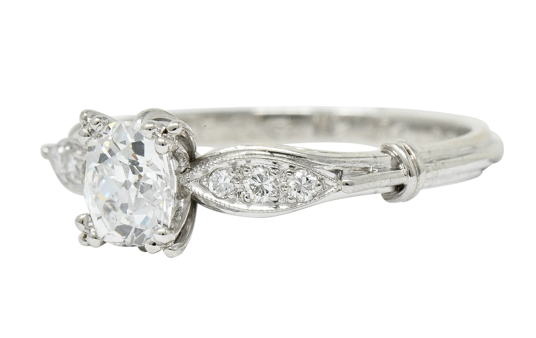 Art Deco 0.75 CTW Diamond Platinum Engagement Ring GIA - Image 6