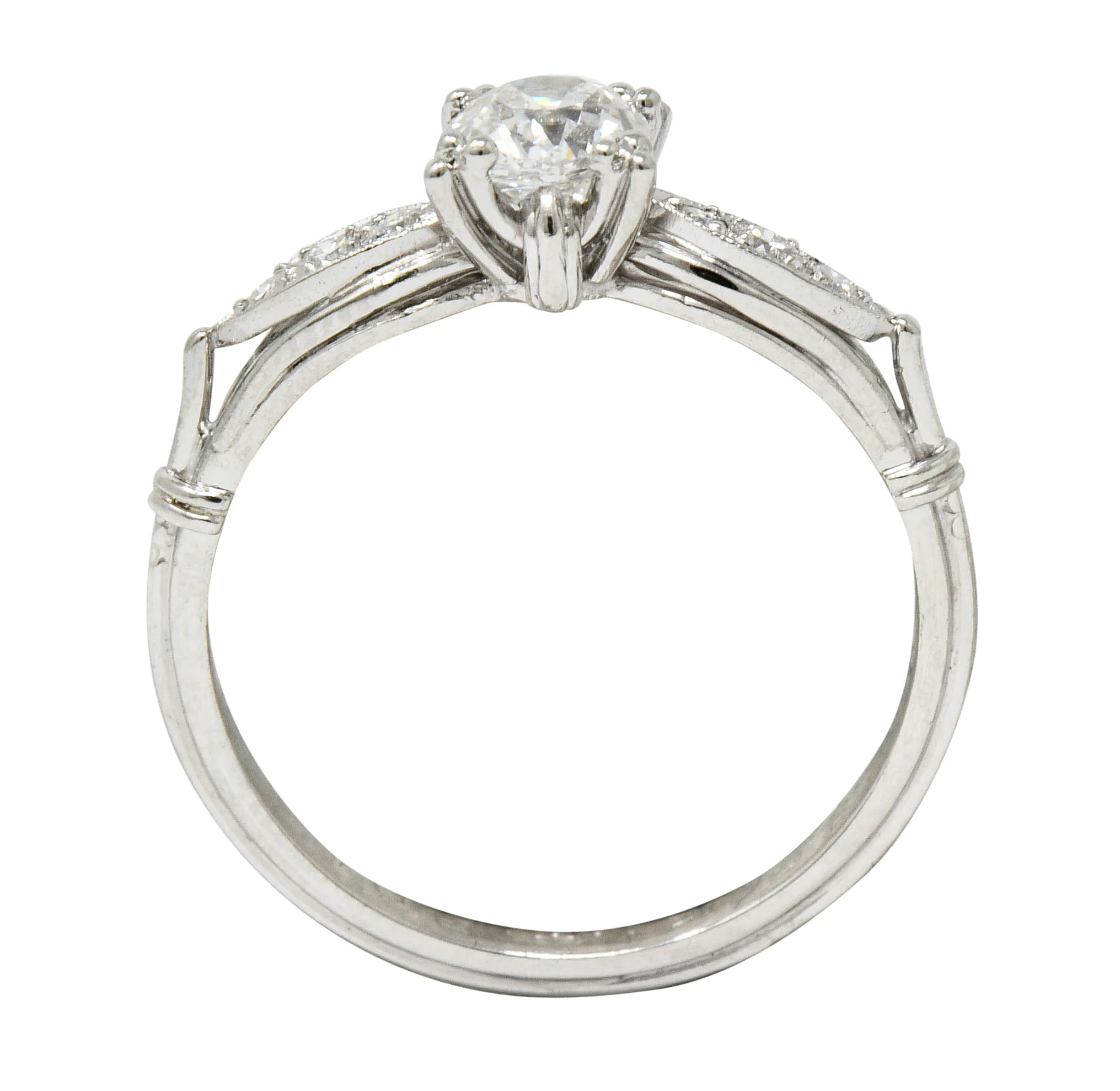 Art Deco 0.75 CTW Diamond Platinum Engagement Ring GIA - Image 7