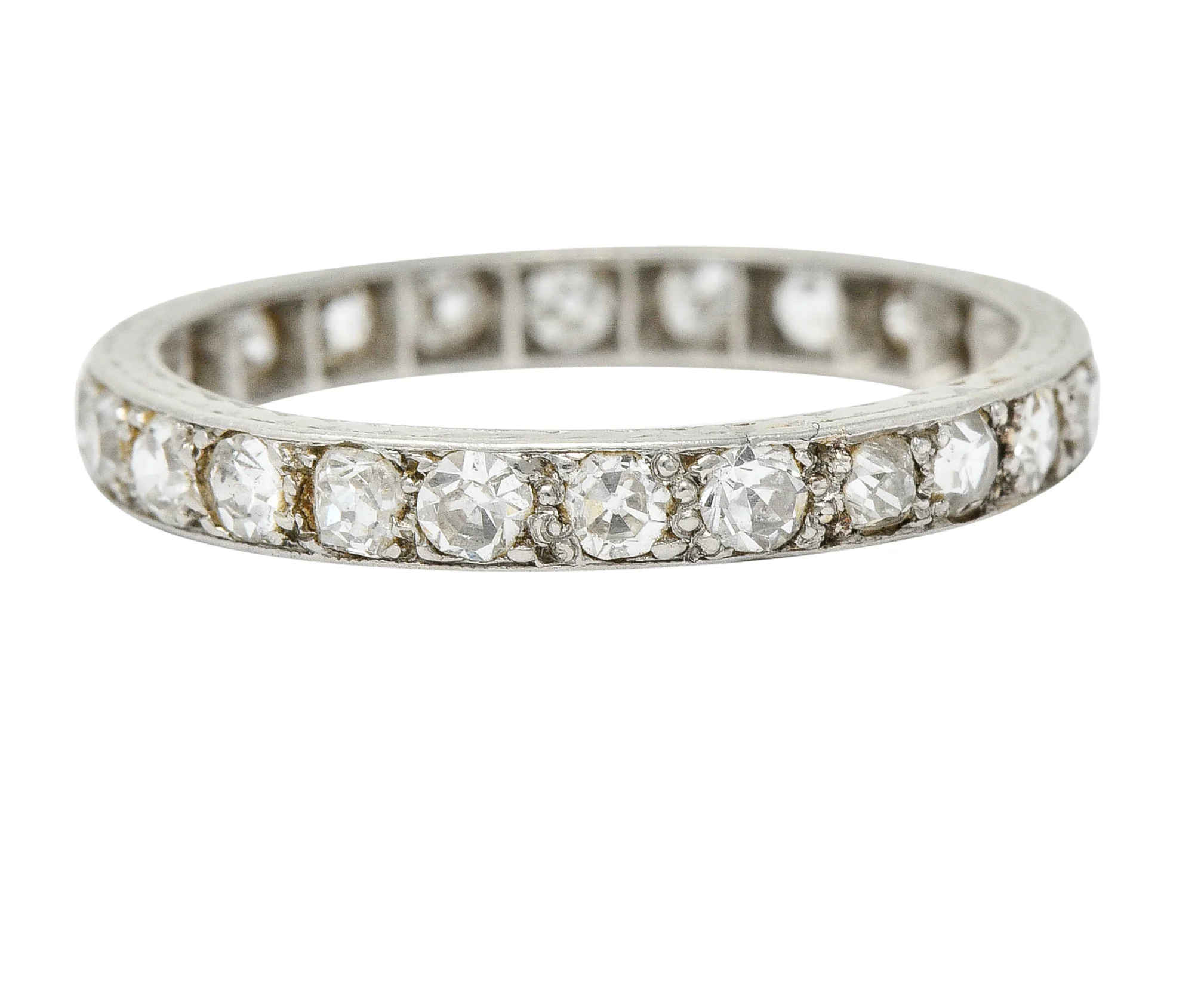 Art Deco 0.75 CTW Diamond Platinum Eternity Band Ring - Image 3