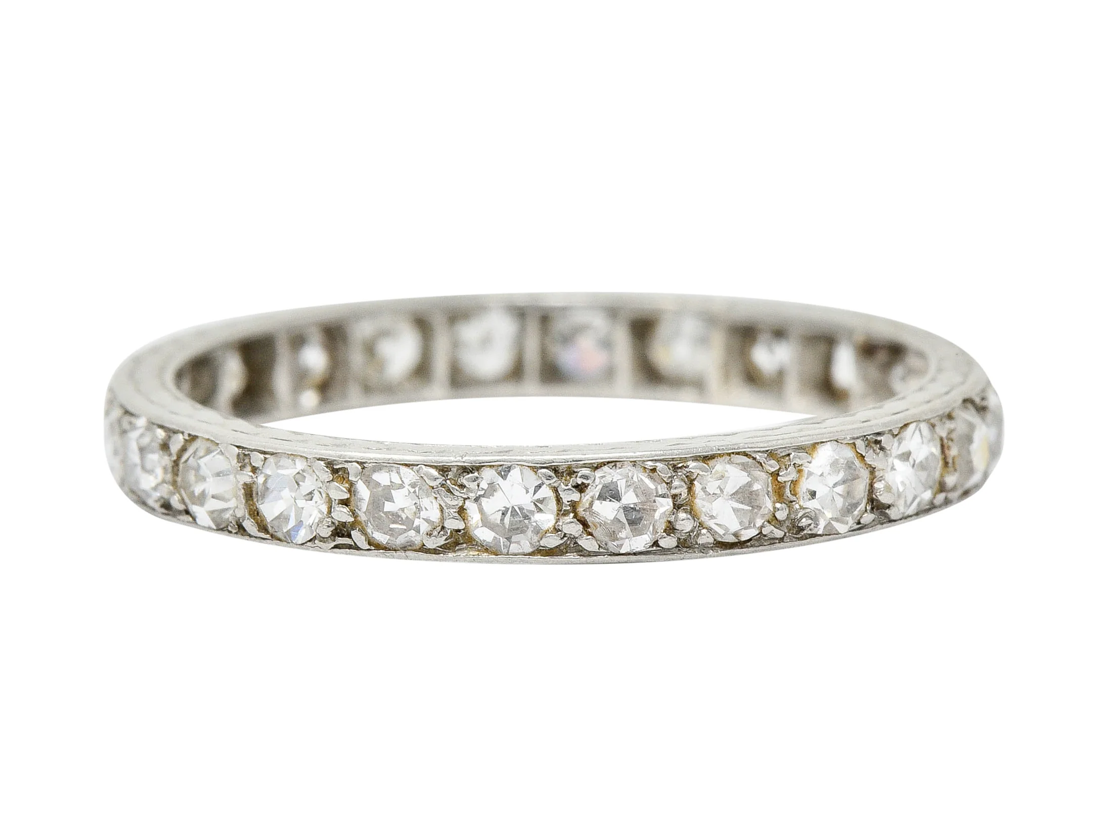 Art Deco 0.75 CTW Diamond Platinum Eternity Band Ring - Image 4