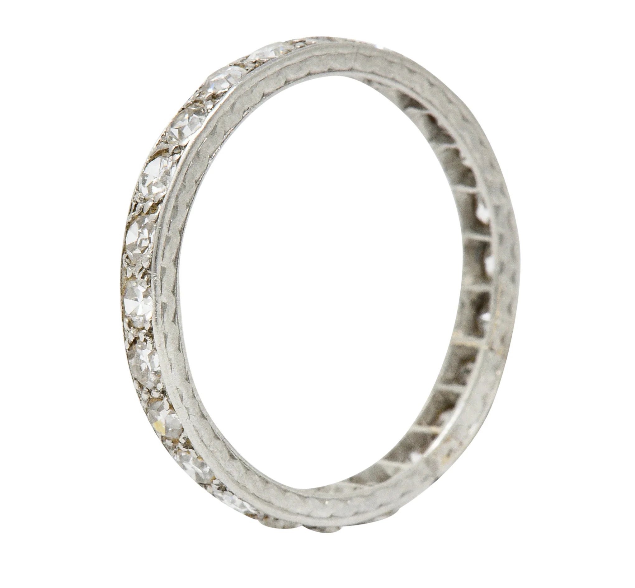 Art Deco 0.75 CTW Diamond Platinum Eternity Band Ring - Image 6