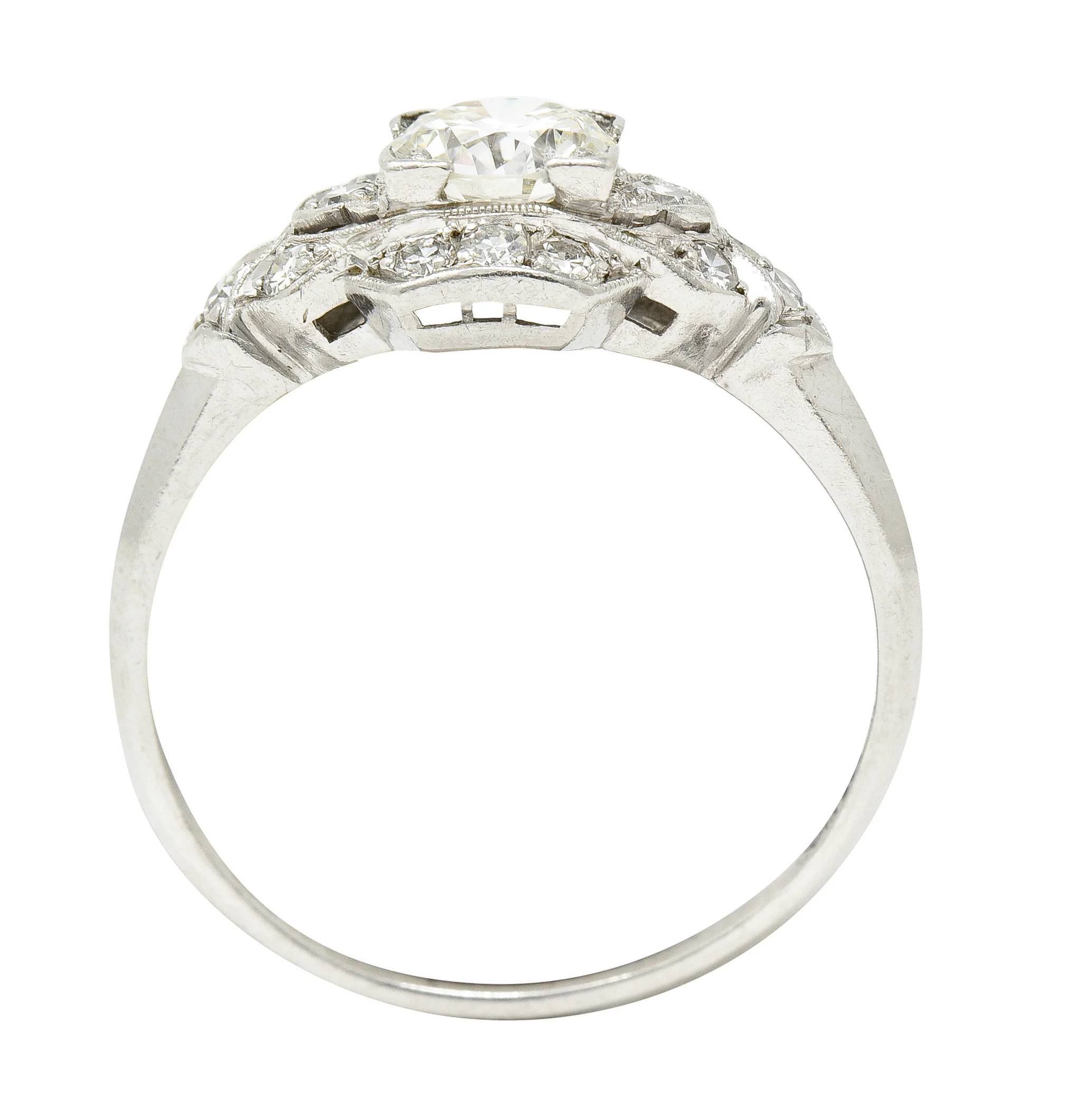 Art Deco 0.76 CTW Old European Cut Diamond Platinum Engagement Ring - Image 10