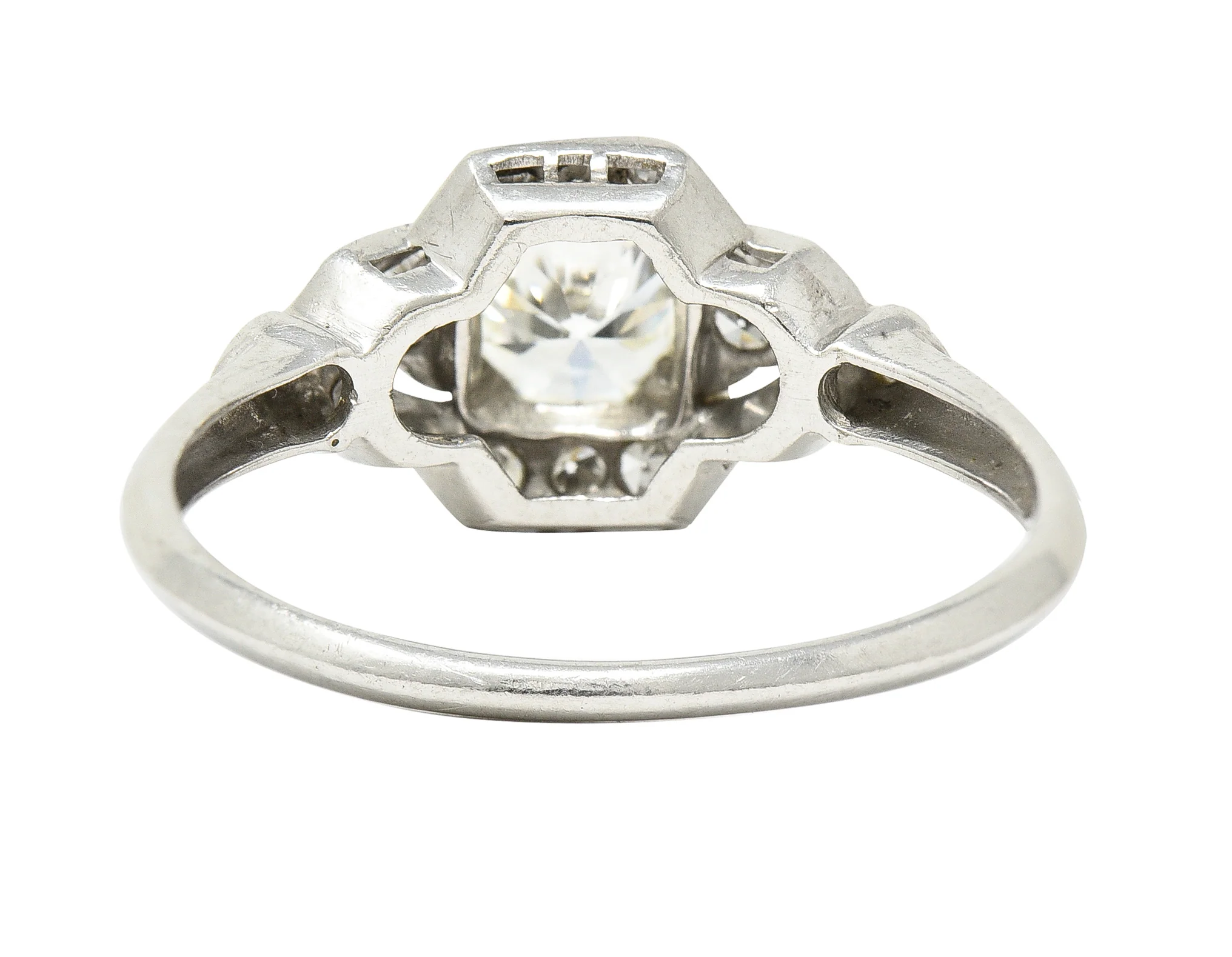 Art Deco 0.76 CTW Old European Cut Diamond Platinum Engagement Ring - Image 4