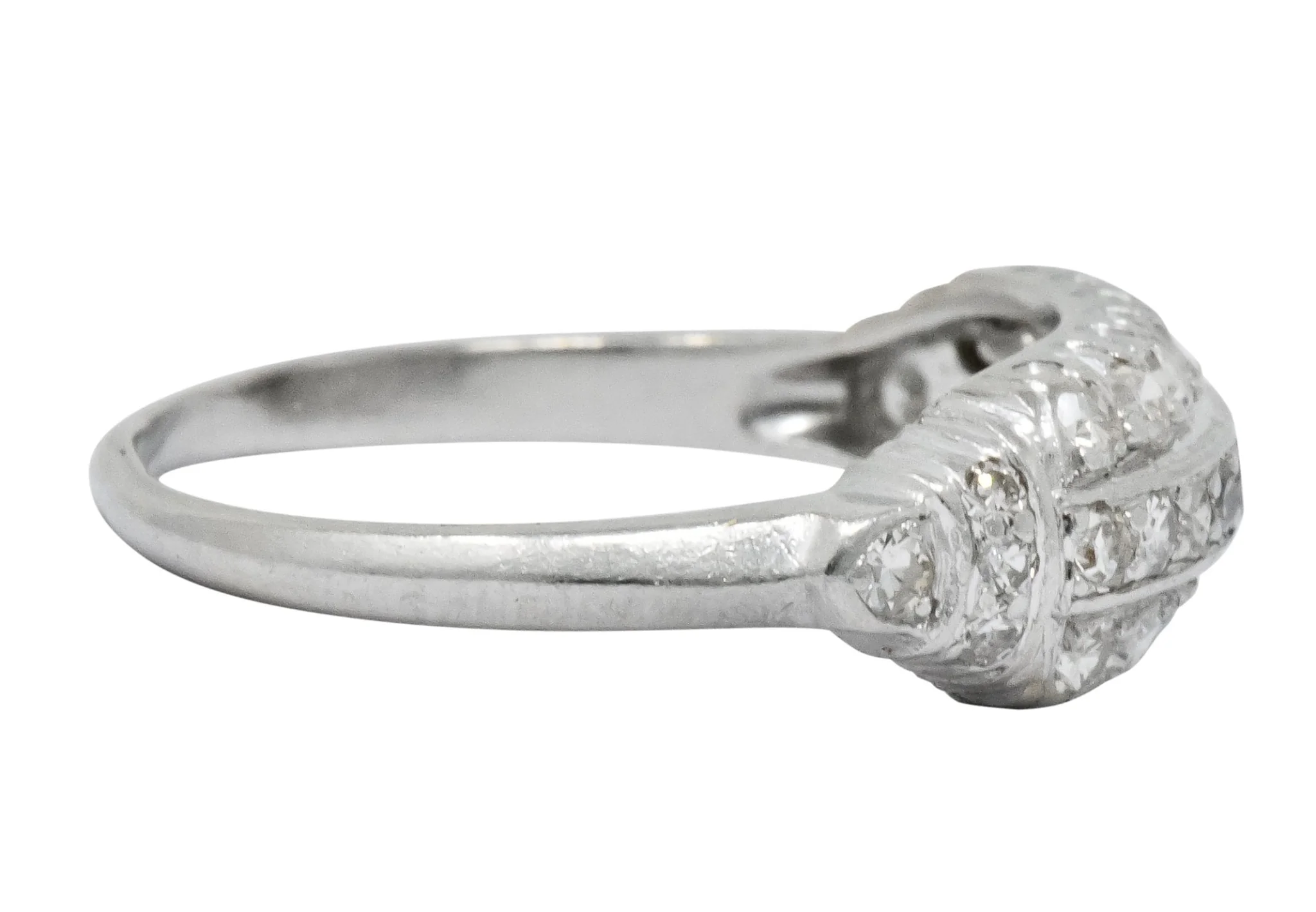 Art Deco 0.80 CTW Diamond Platinum Stackable Ring - Image 3