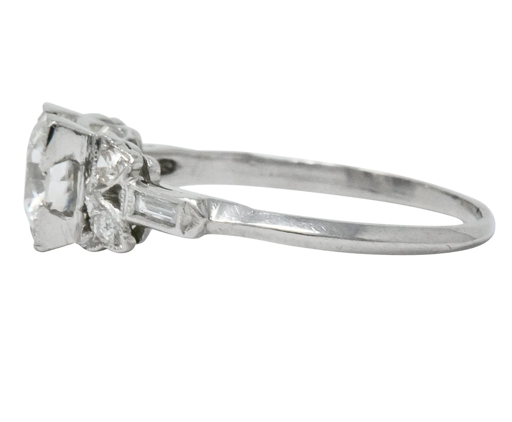 Art Deco 0.97 CTW Diamond Platinum Engagement Ring GIA - Image 3