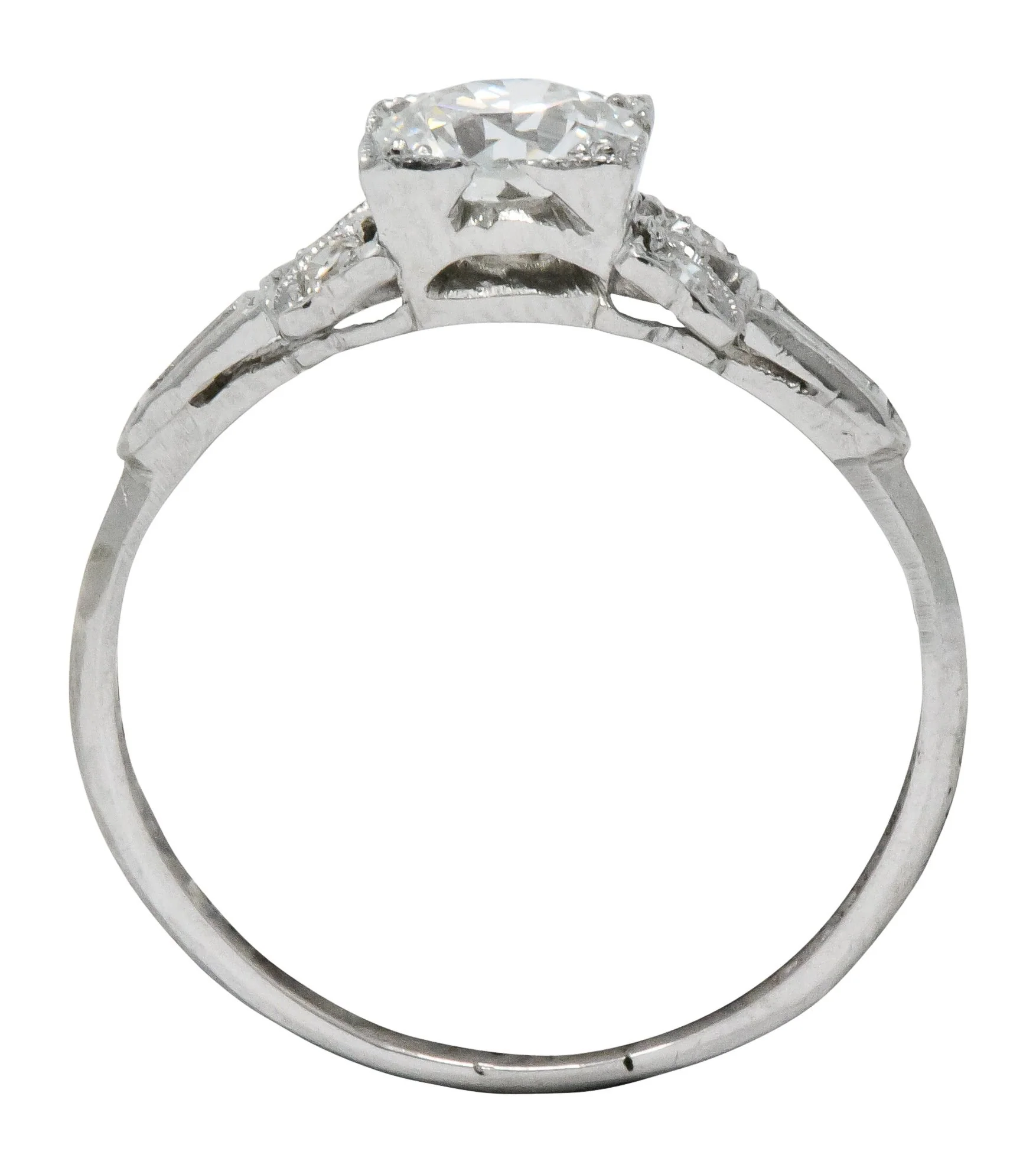 Art Deco 0.97 CTW Diamond Platinum Engagement Ring GIA - Image 7