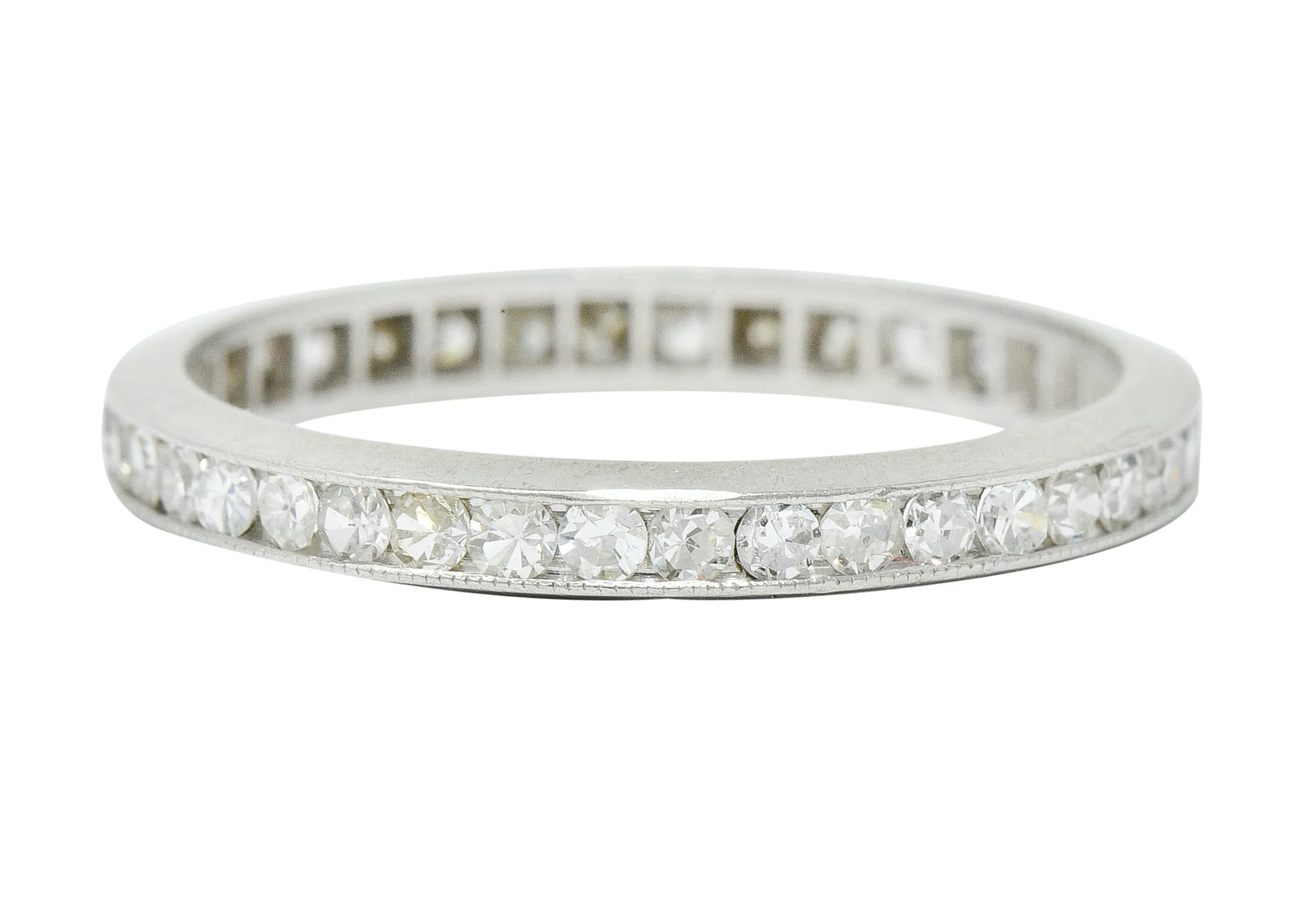 Art Deco 1.00 CTW Diamond Platinum Channel Eternity Band - Image 5