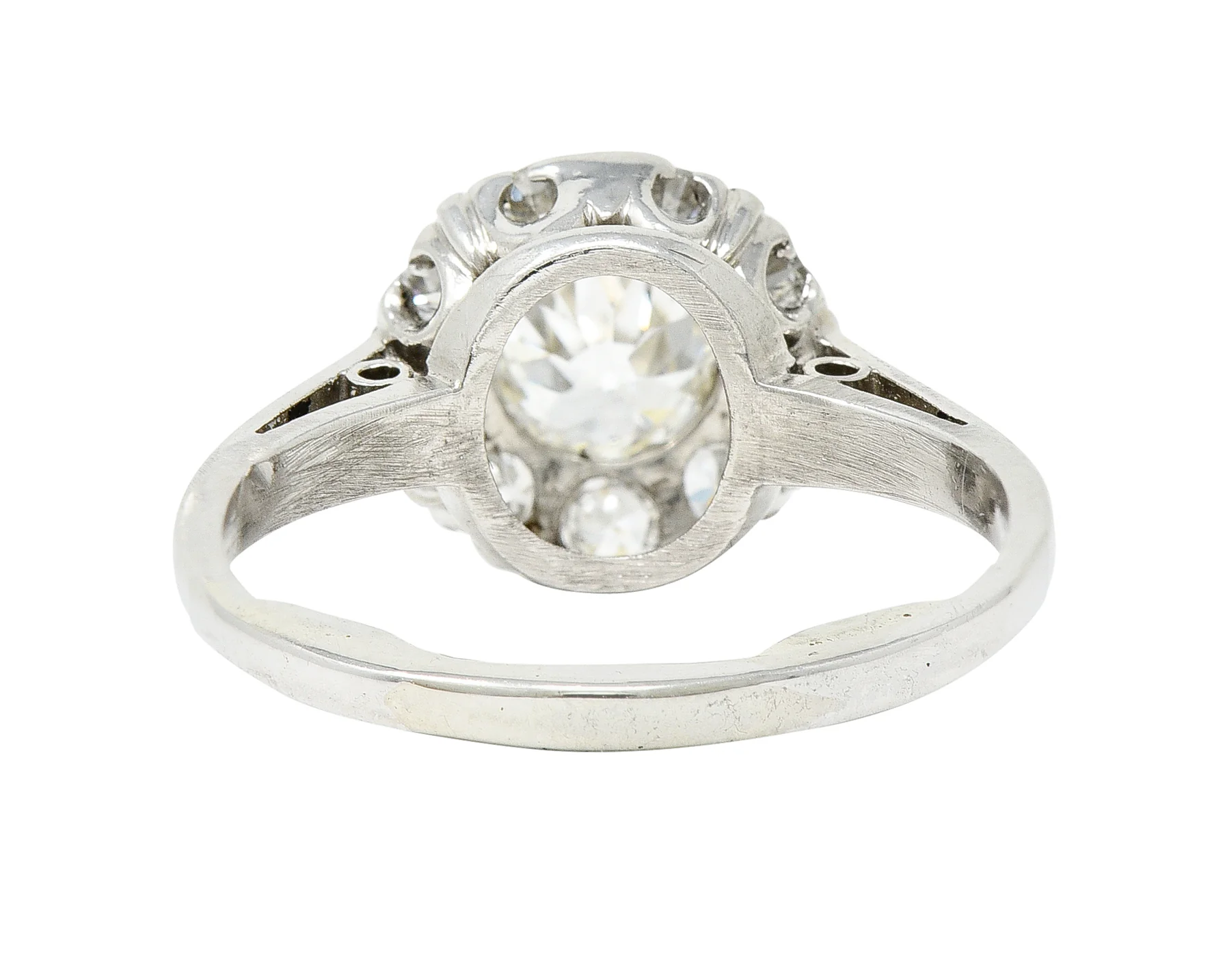 Art Deco 1.02 CTW Diamond Platinum Cluster Engagement Ring - Image 4