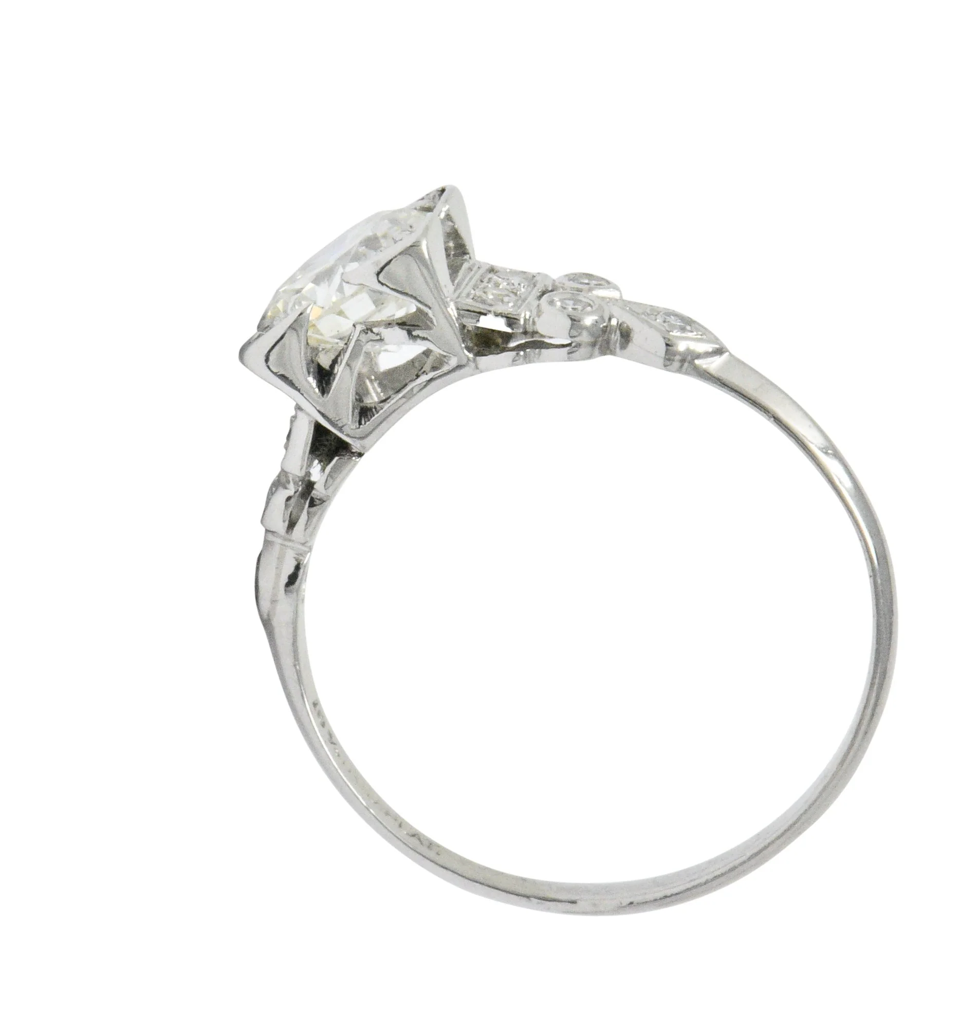 Art Deco 1.05 CTW Diamond Platinum Engagement Ring GIA - Image 7