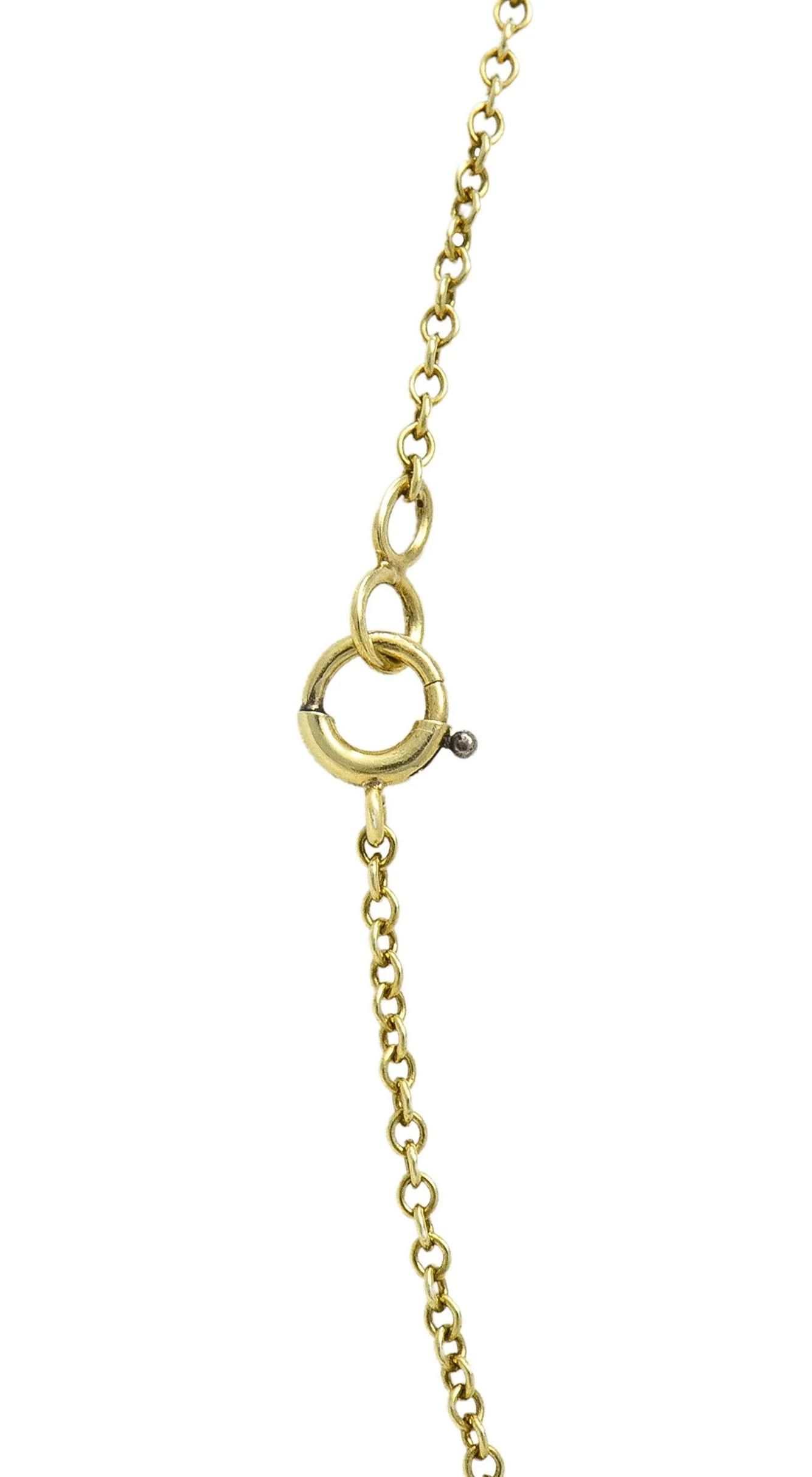 Art Deco 1.10 CTW Hexagonal Aquamarine Diamond 14 Karat Yellow Gold Antique Lavalier Drop Necklace - Image 11