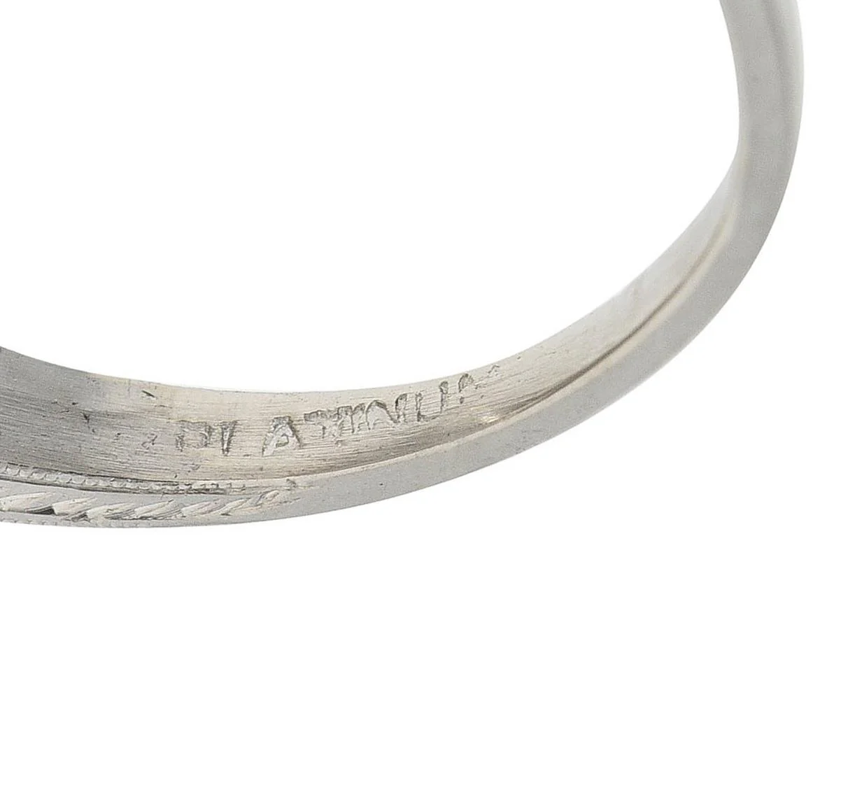 Art Deco 1.15 CTW Diamond Platinum Vintage Greek Key Navette Ring - Image 7