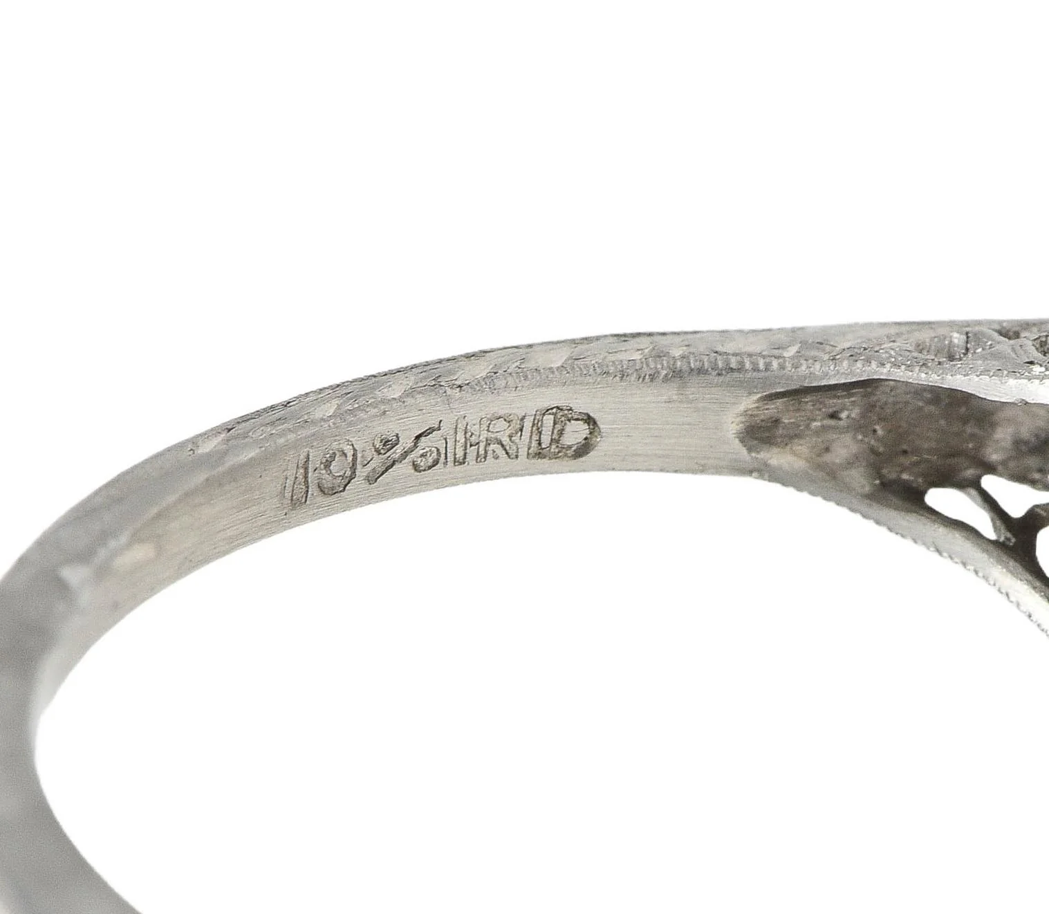 Art Deco 1.18 CTW Old European Diamond Platinum Antique Scrolling Engagement Ring - Image 8