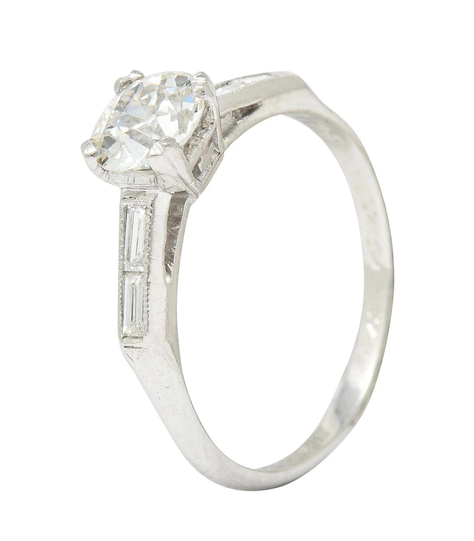 Art Deco 1.21 CTW Old European Cut Diamond Platinum Engagement Ring GIA - Image 11