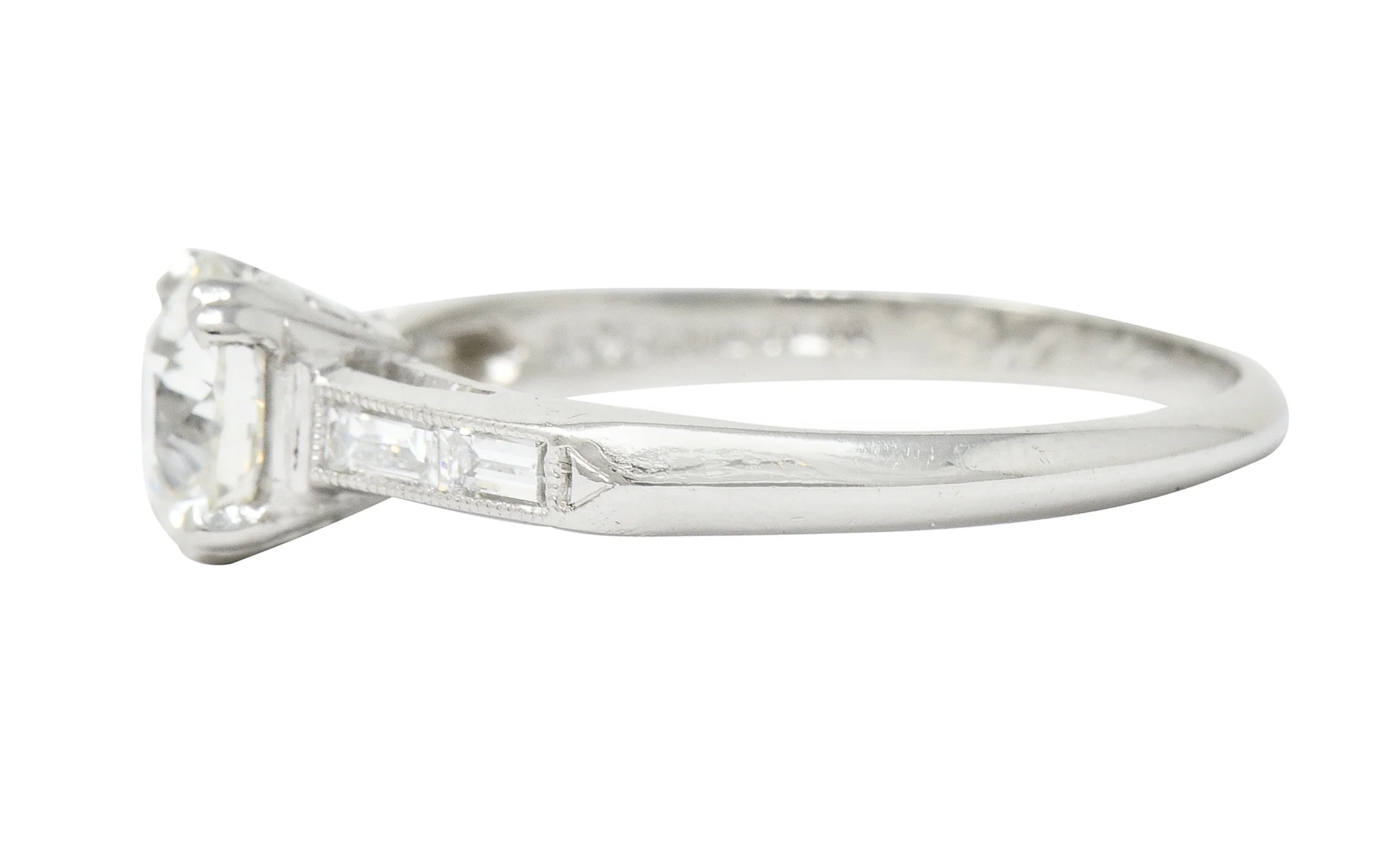 Art Deco 1.21 CTW Old European Cut Diamond Platinum Engagement Ring GIA - Image 5