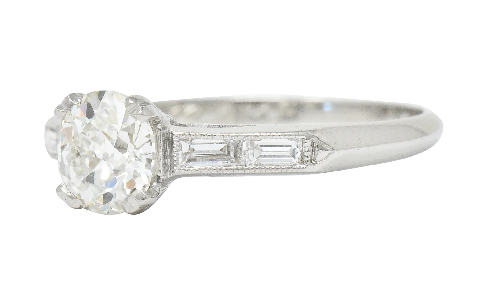 Art Deco 1.21 CTW Old European Cut Diamond Platinum Engagement Ring GIA - Image 6