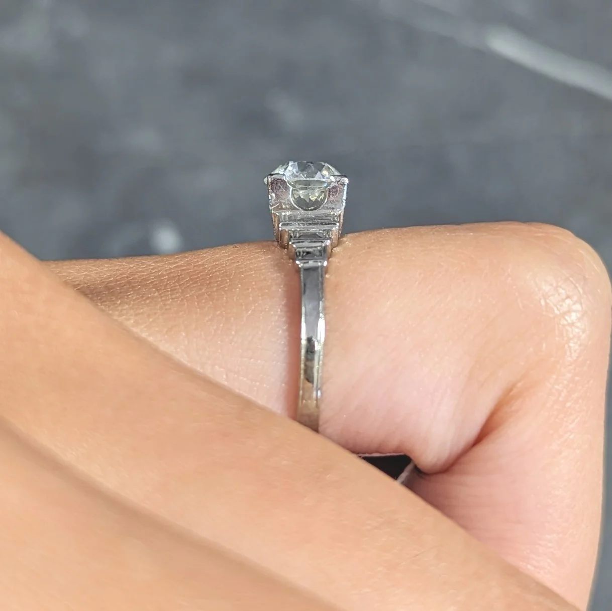 Art Deco 1.23 CTW Old European Cut Diamond Platinum Vintage Engagement Ring GIA - Image 14