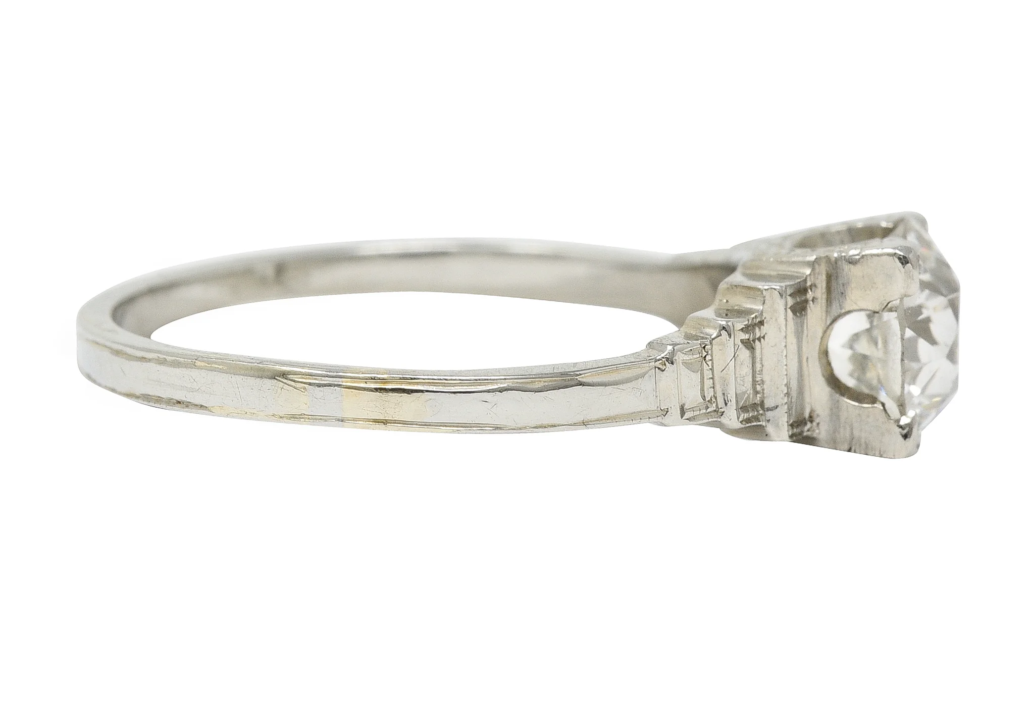 Art Deco 1.23 CTW Old European Cut Diamond Platinum Vintage Engagement Ring GIA - Image 3