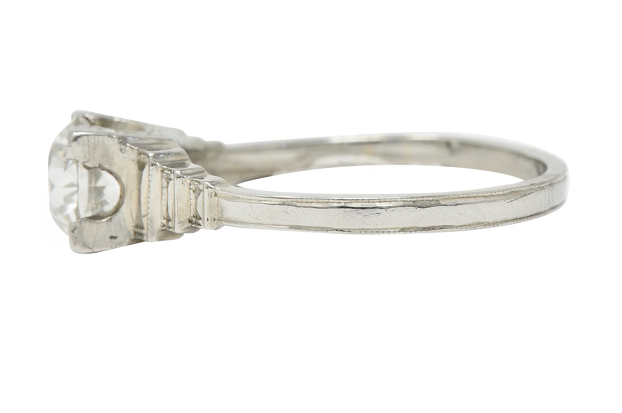 Art Deco 1.23 CTW Old European Cut Diamond Platinum Vintage Engagement Ring GIA - Image 5