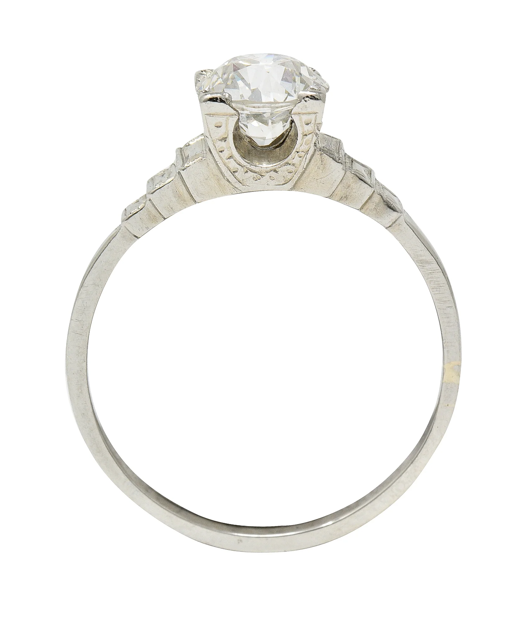 Art Deco 1.23 CTW Old European Cut Diamond Platinum Vintage Engagement Ring GIA - Image 8