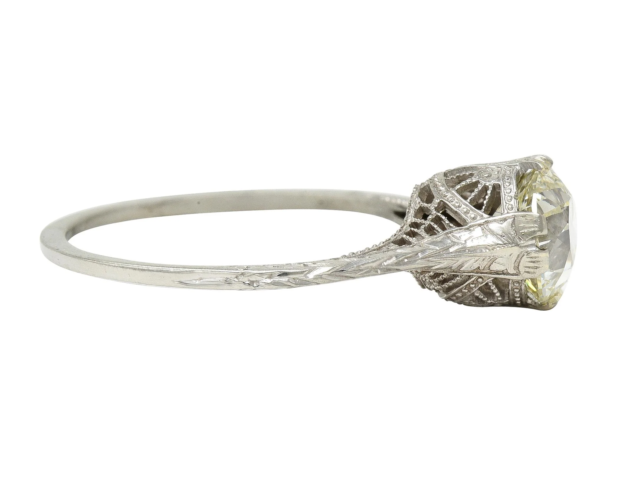 Art Deco 1.24 CTW Old European Diamond Orange Blossom Engagement Ring - Image 4