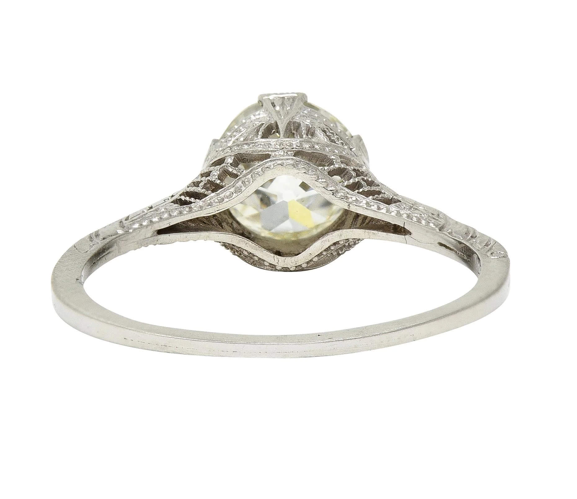 Art Deco 1.24 CTW Old European Diamond Orange Blossom Engagement Ring - Image 5