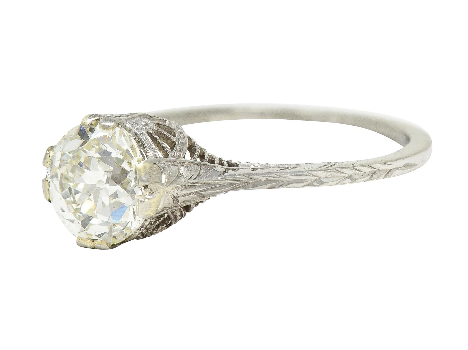 Art Deco 1.24 CTW Old European Diamond Orange Blossom Engagement Ring - Image 7