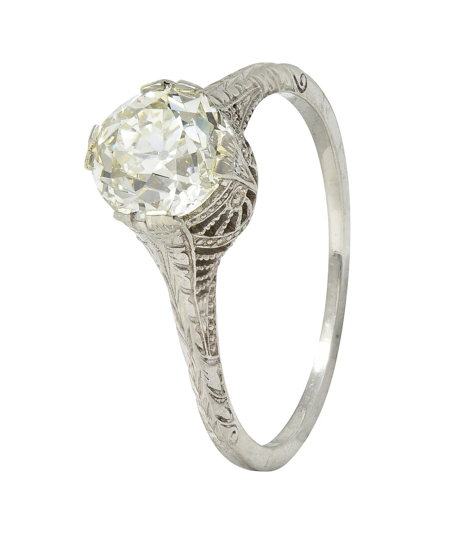Art Deco 1.24 CTW Old European Diamond Orange Blossom Engagement Ring - Image 9