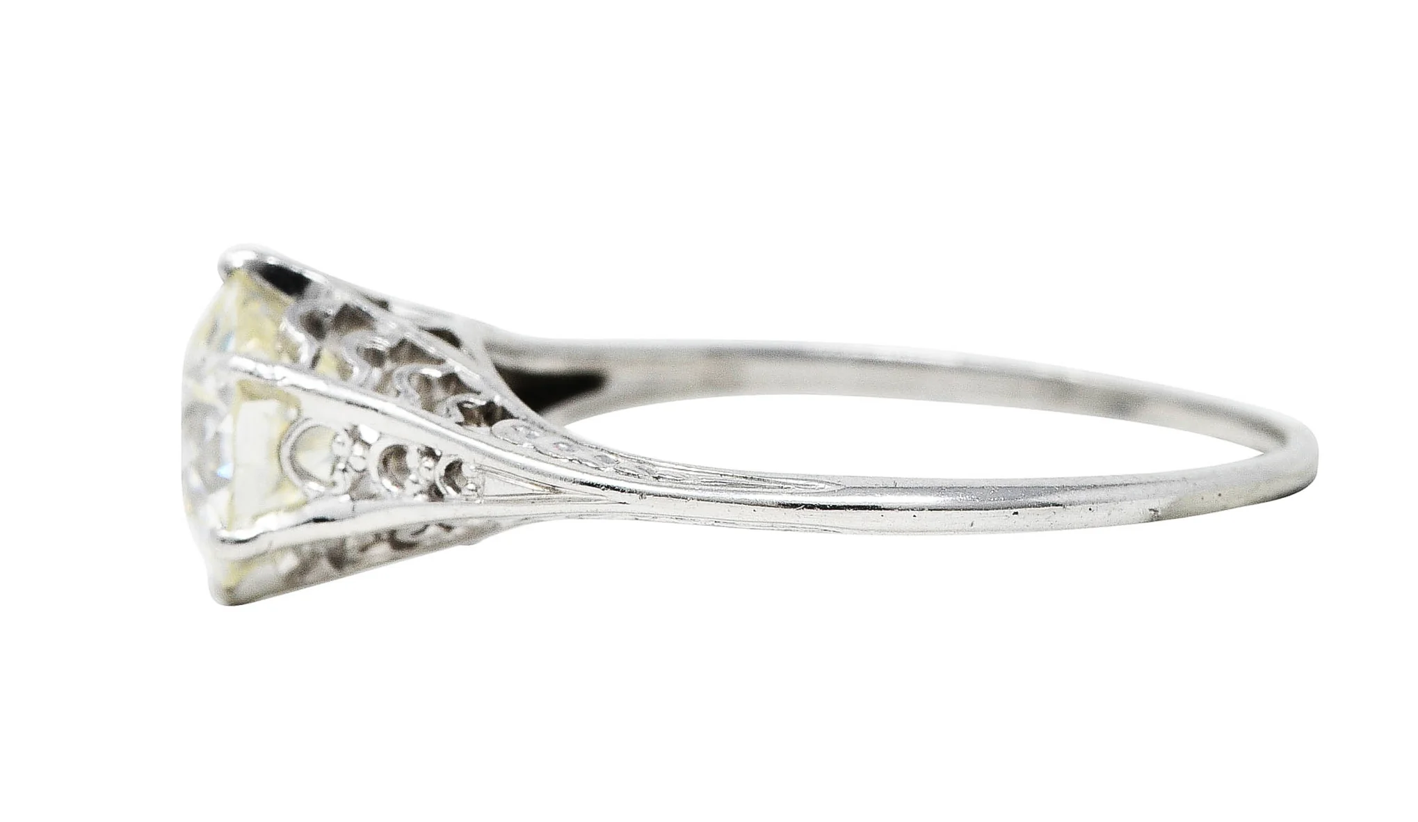 Art Deco 1.35 CTW Diamond Platinum Trellis Engagement Ring - Image 5