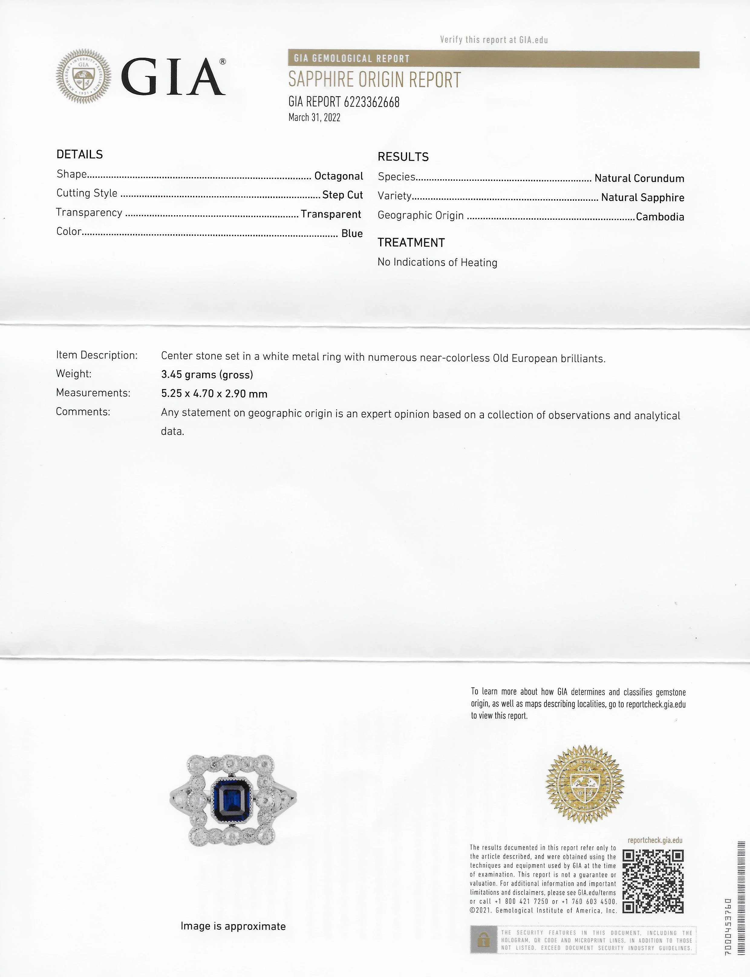 Art Deco 1.35 CTW Sapphire Diamond Platinum Vintage Scrolling Cluster Ring GIA - Image 10