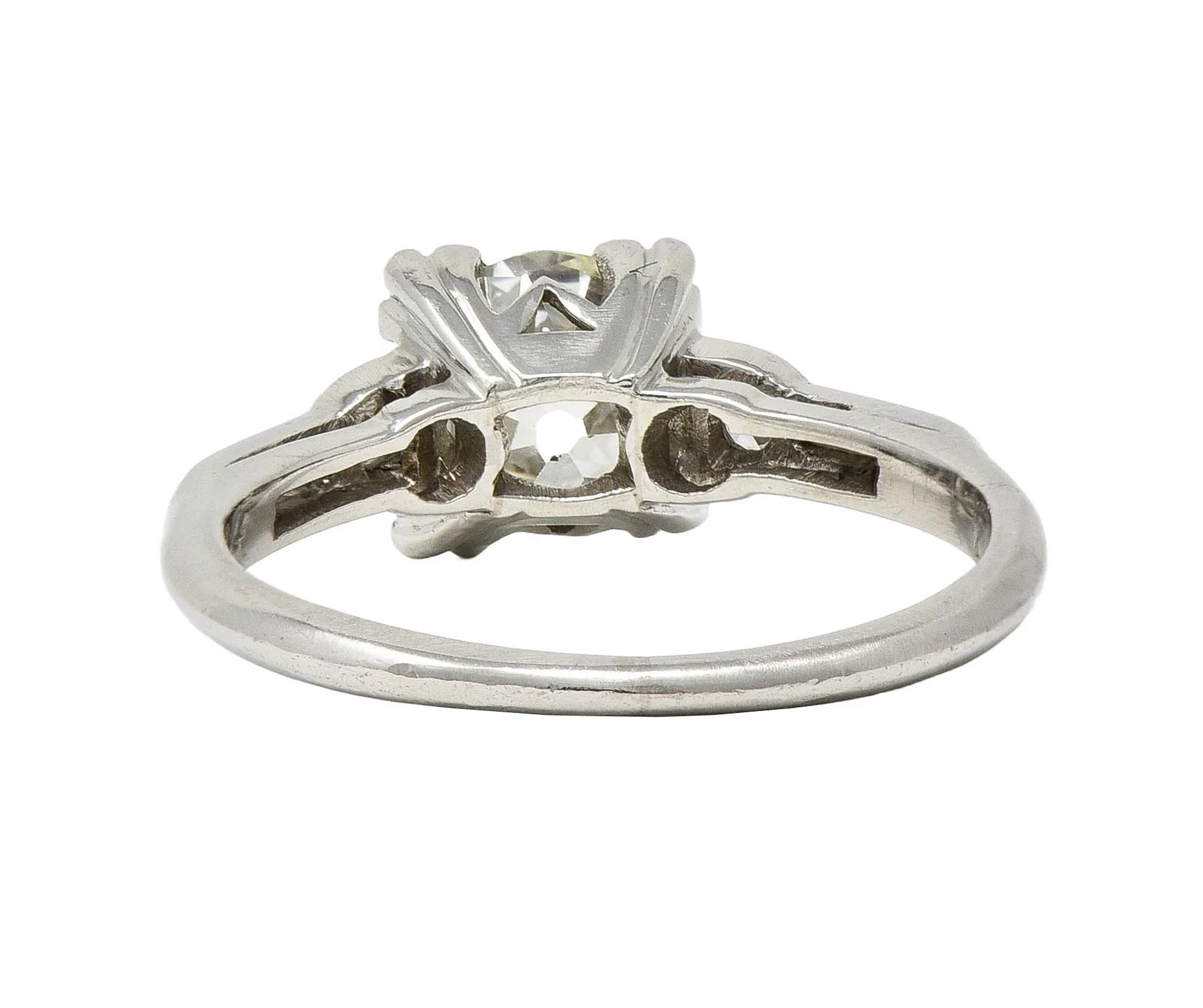 Art Deco 1.43 CTW Old European Cut Diamond Platinum Square Vintage Engagement Ring GIA - Image 4