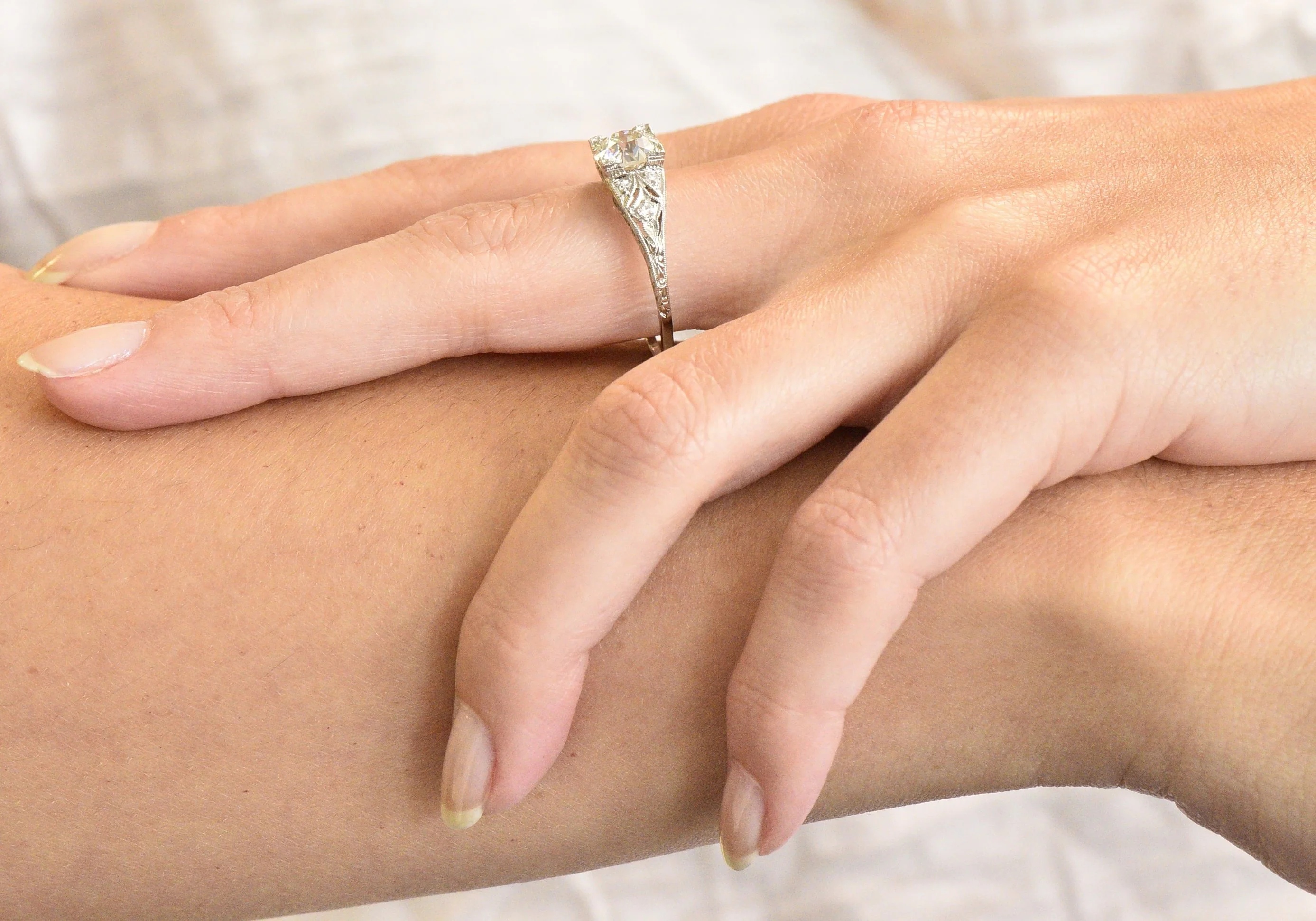 Art Deco 1.60 CTW Diamond Platinum Engagement Ring, GIA - Image 10