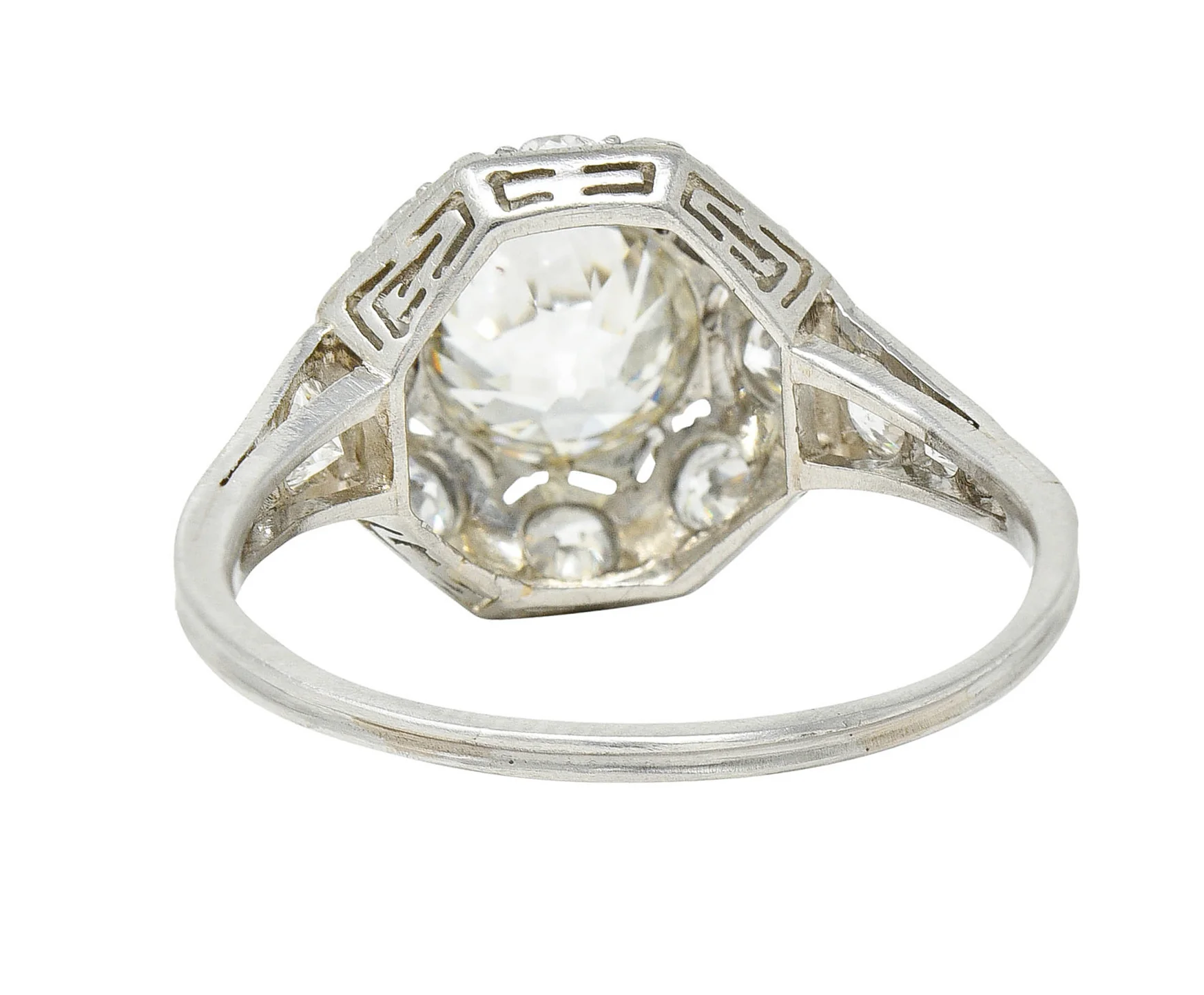 Art Deco 1.62 CTW Diamond Platinum Starburst Cluster Ring - Image 4