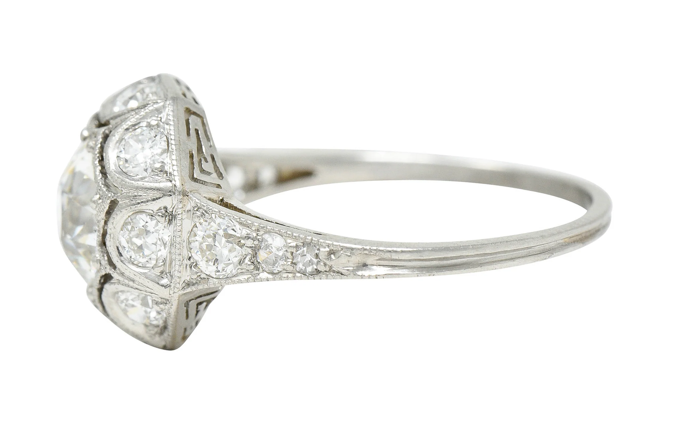 Art Deco 1.62 CTW Diamond Platinum Starburst Cluster Ring - Image 5