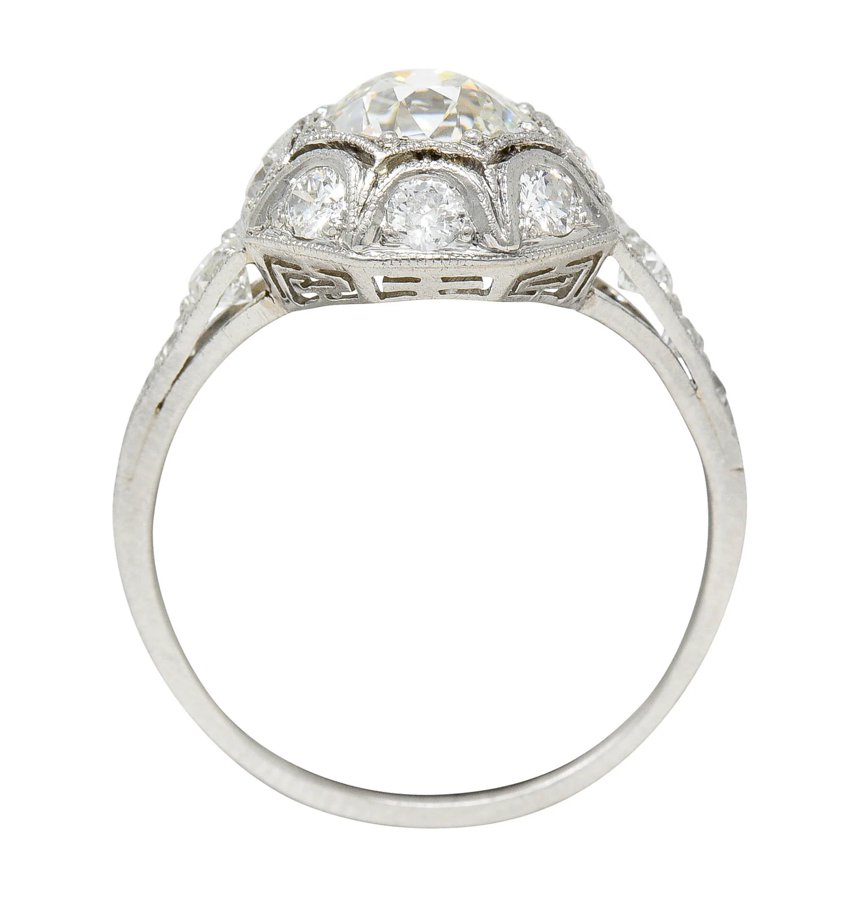 Art Deco 1.62 CTW Diamond Platinum Starburst Cluster Ring - Image 7