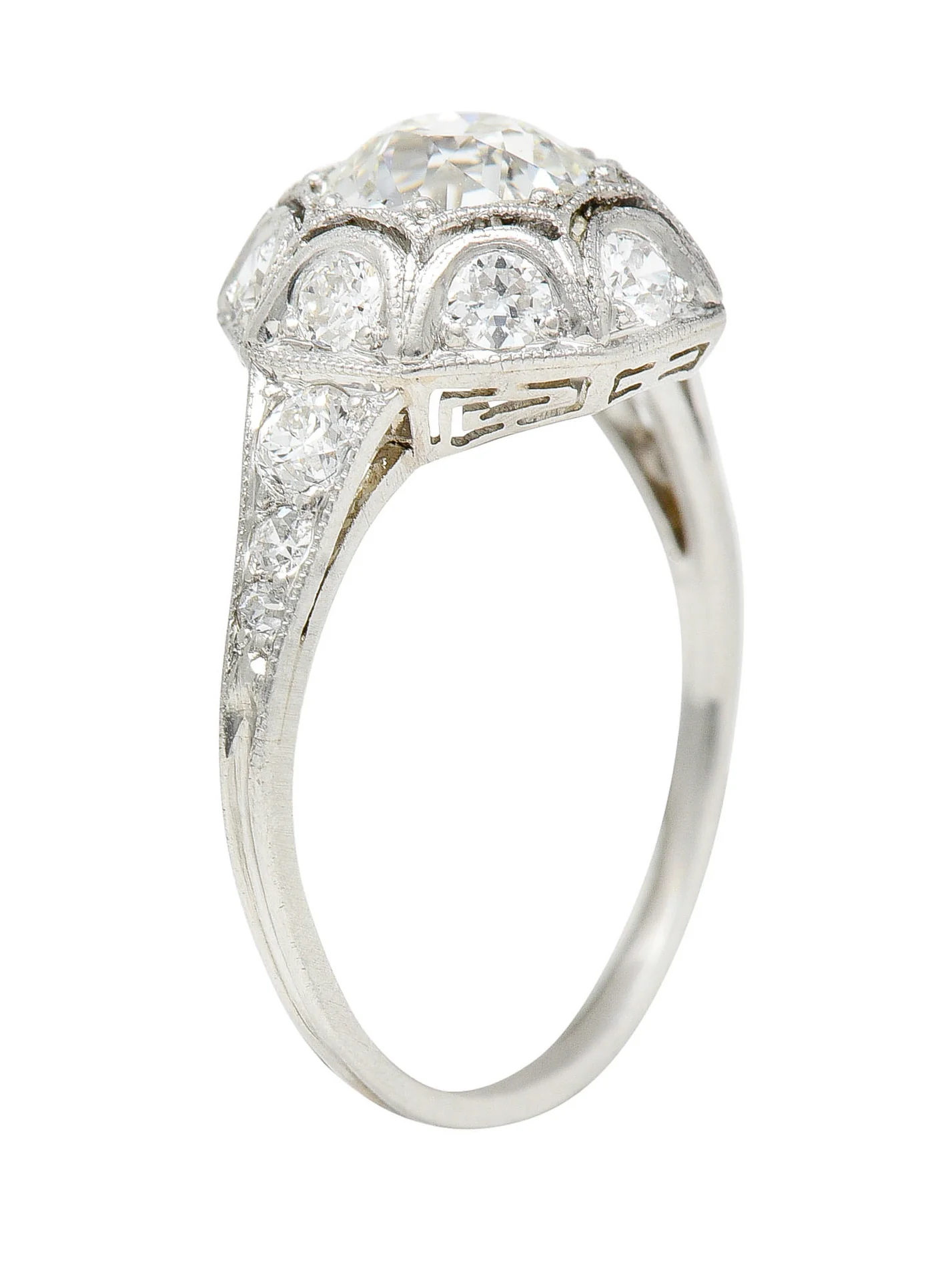 Art Deco 1.62 CTW Diamond Platinum Starburst Cluster Ring - Image 8