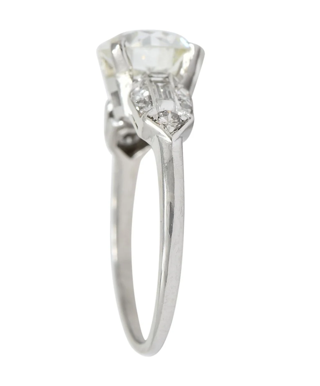 Art Deco 1.84 CTW Diamond Platinum Engagement Ring GIA - Image 3