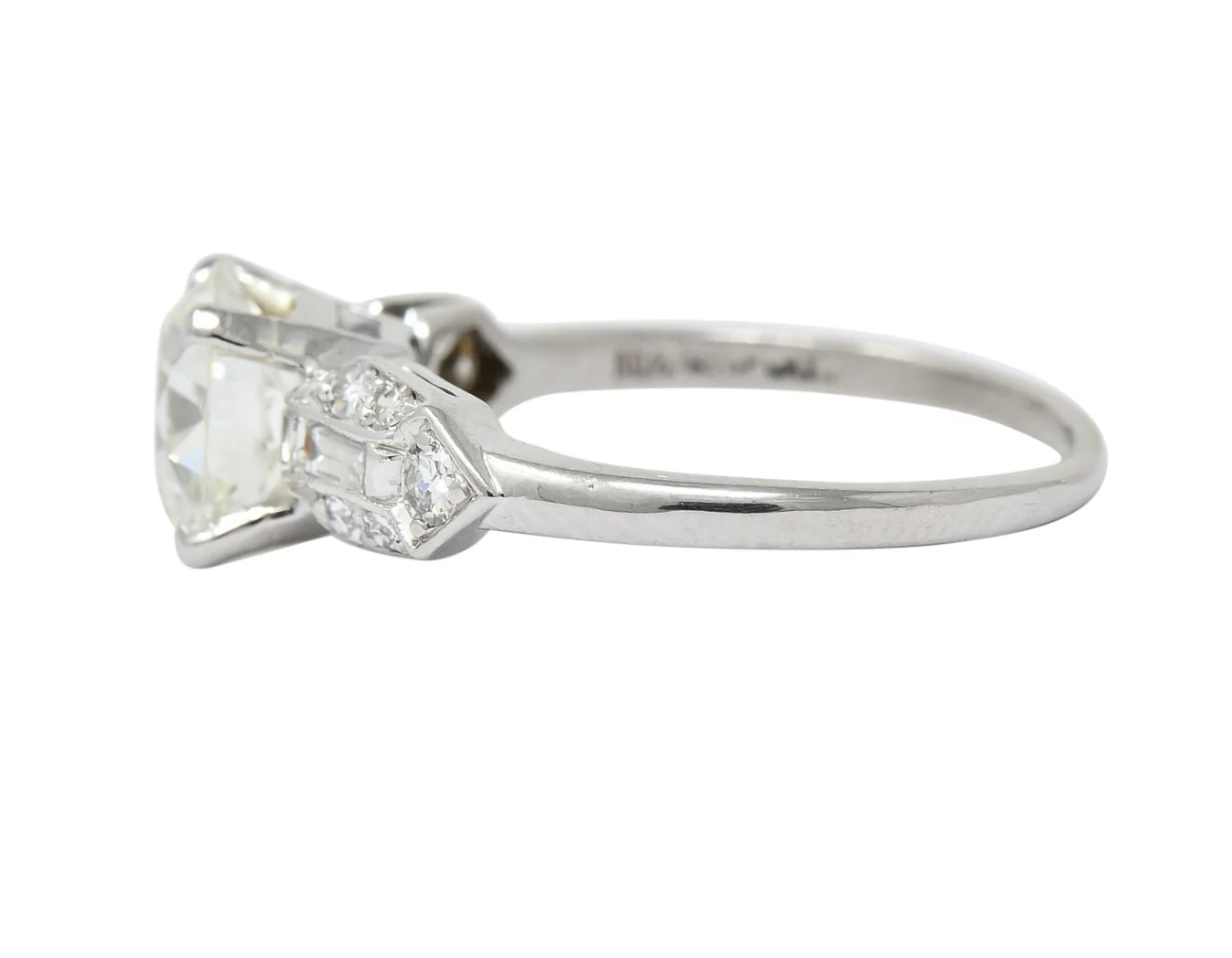 Art Deco 1.84 CTW Diamond Platinum Engagement Ring GIA - Image 4