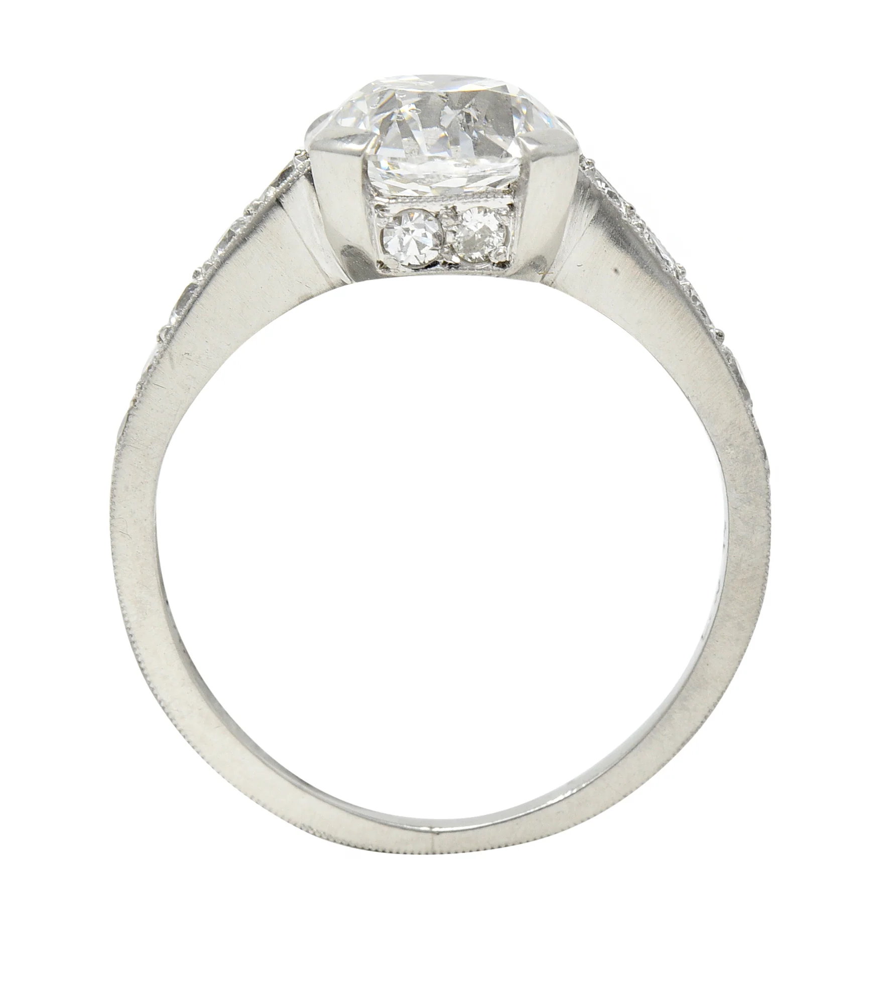 Art Deco 1.88 CTW Old European Cut Diamond Platinum Vintage Engagement Ring - Image 10