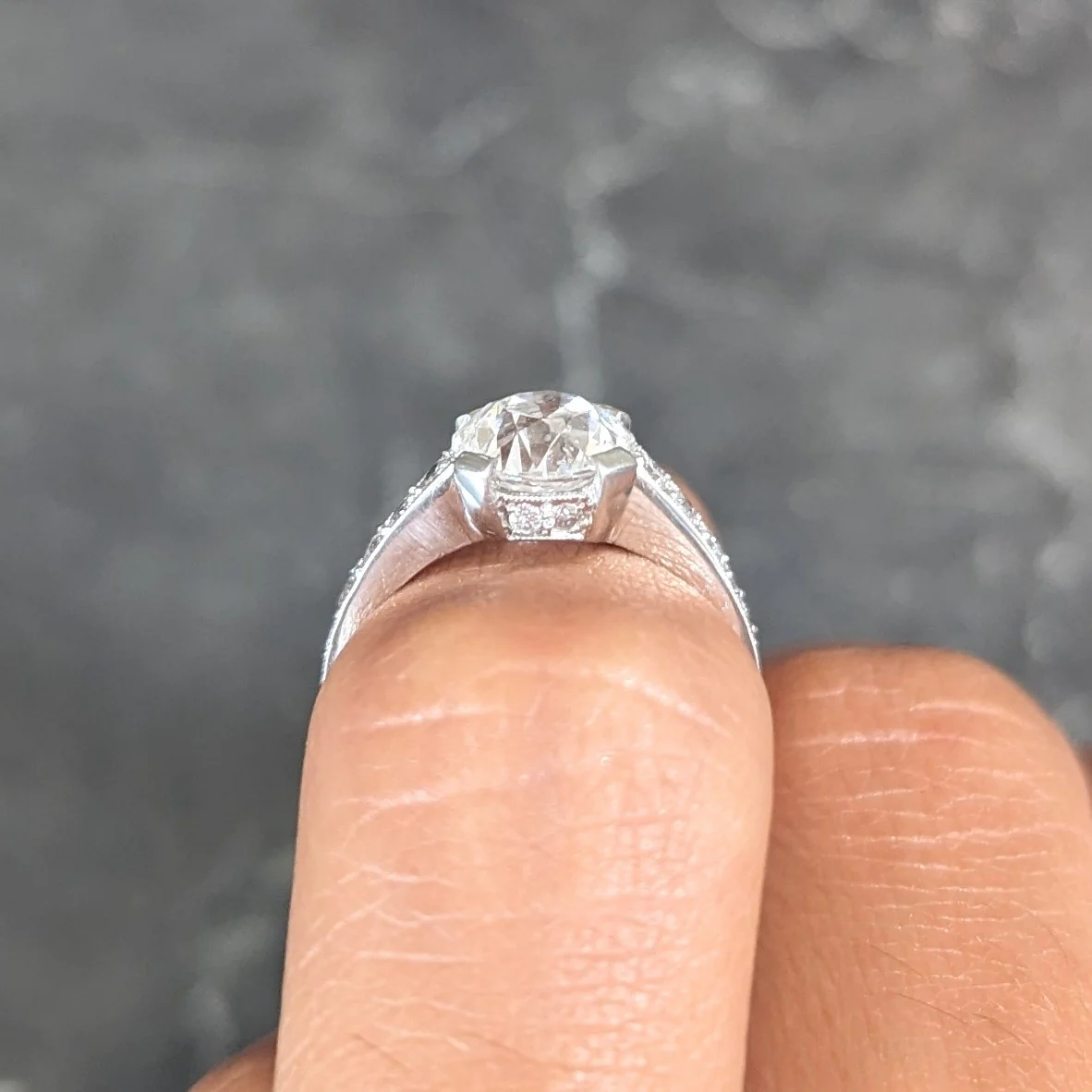 Art Deco 1.88 CTW Old European Cut Diamond Platinum Vintage Engagement Ring - Image 14