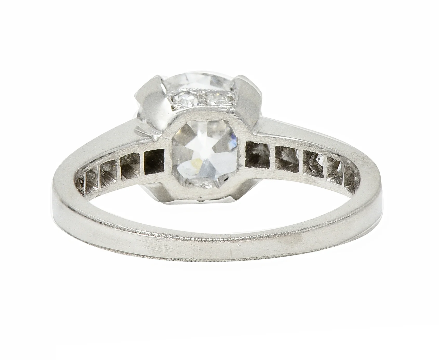 Art Deco 1.88 CTW Old European Cut Diamond Platinum Vintage Engagement Ring - Image 4