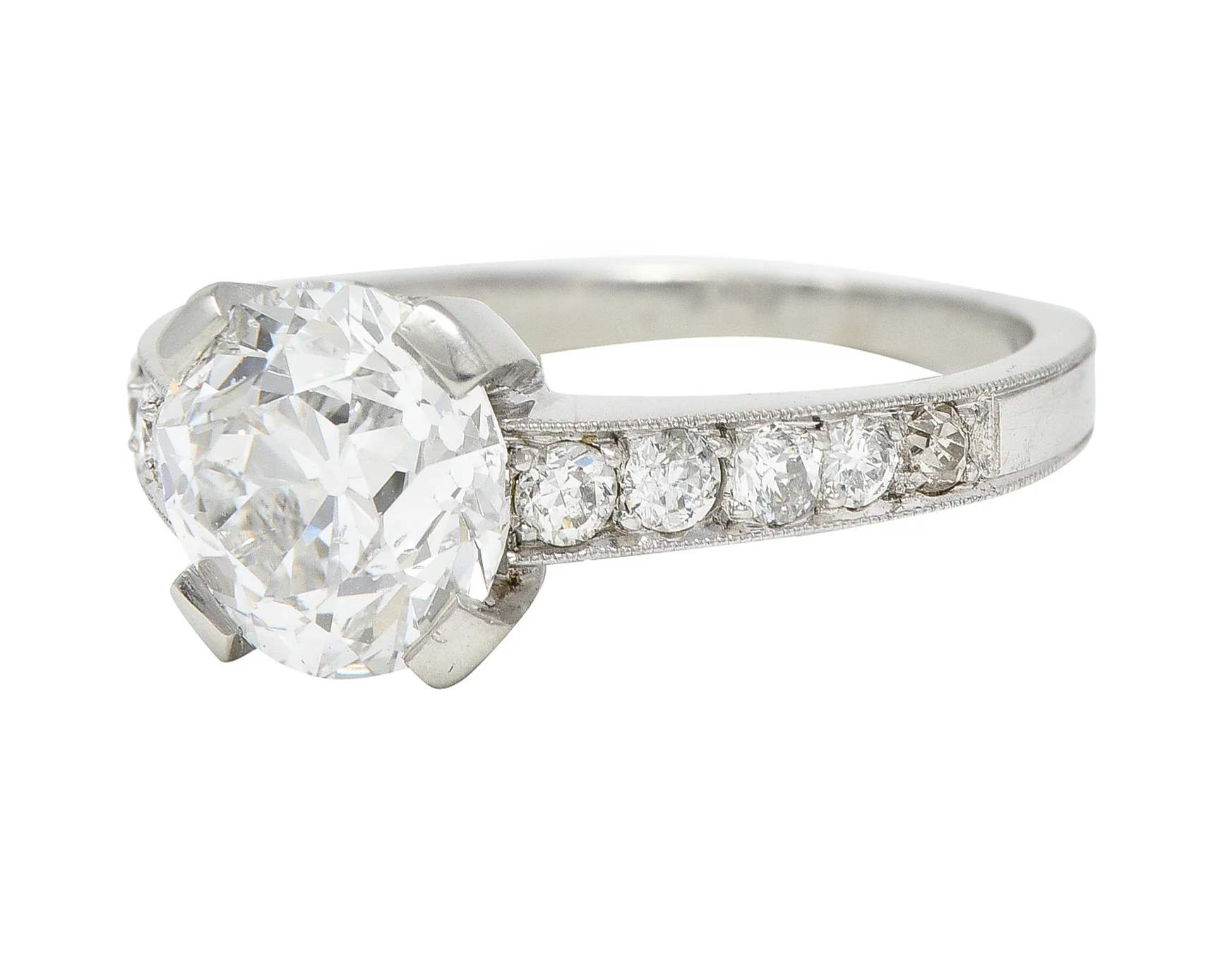 Art Deco 1.88 CTW Old European Cut Diamond Platinum Vintage Engagement Ring - Image 6
