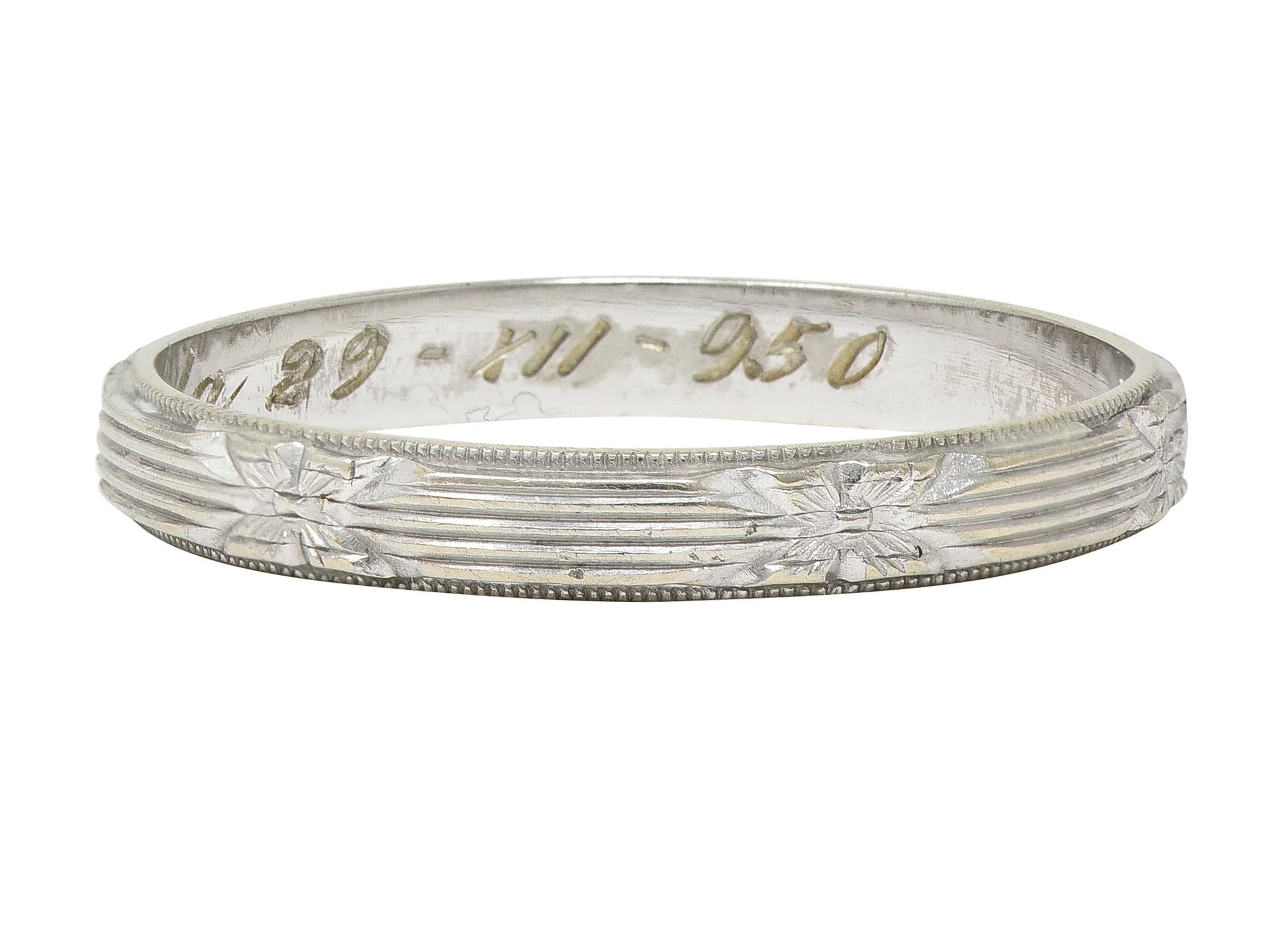 Art Deco 14 Karat Gold Orange Blossom Vintage Stacking Wedding Band Ring - Image 8