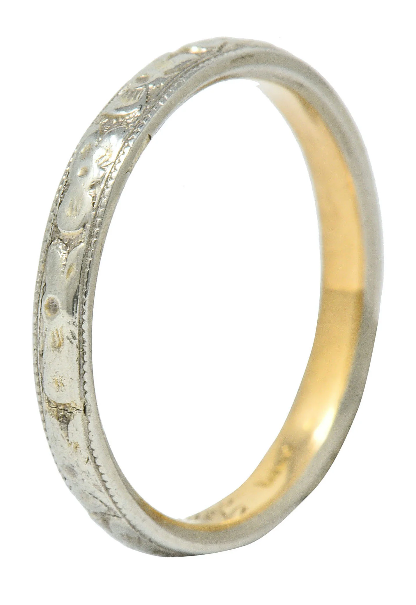 Art Deco 14 Karat Two-Tone Gold Orange Blossom Band Ring - Image 6
